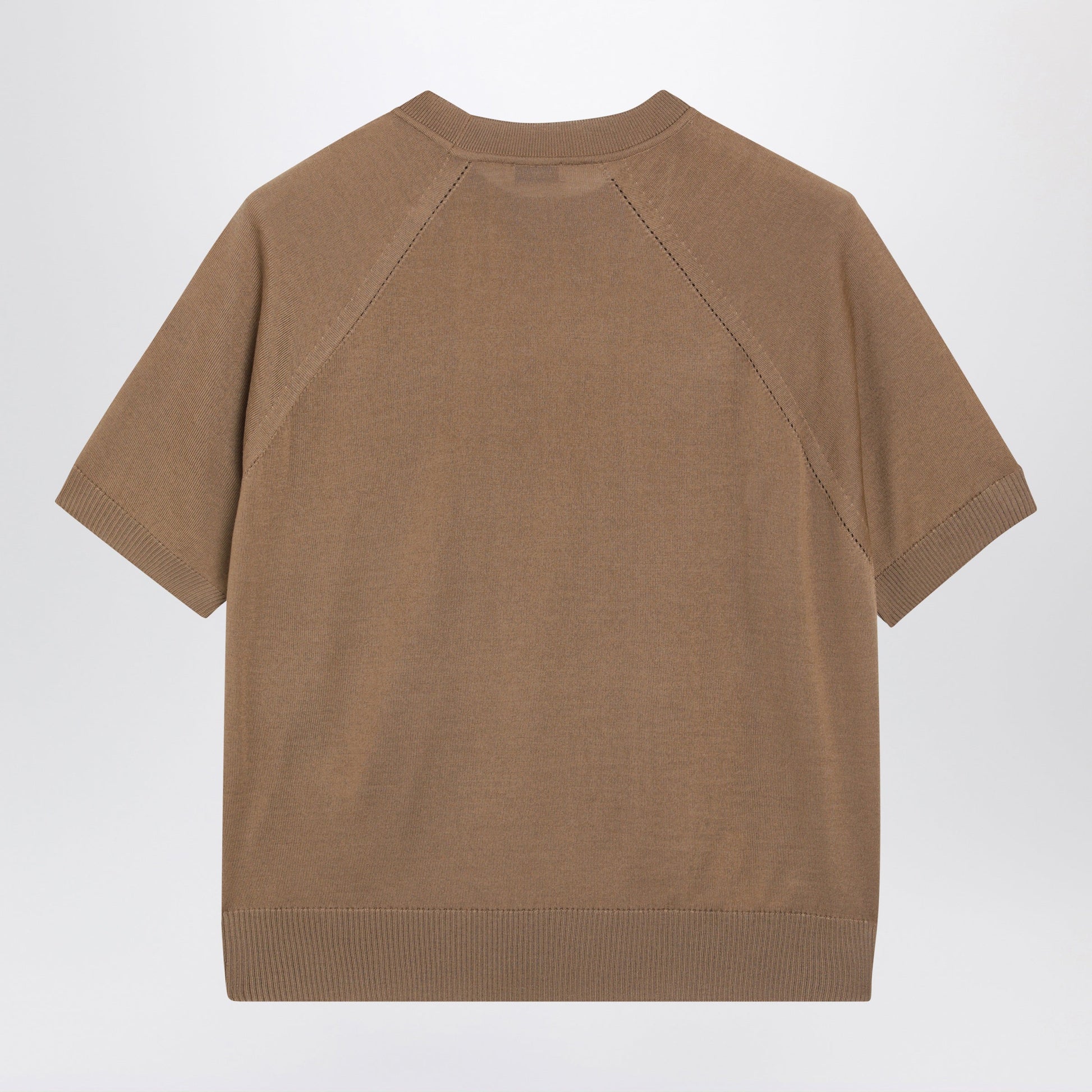 Moncler Beige Wool Sweater With Logo Patch Women MONCLER