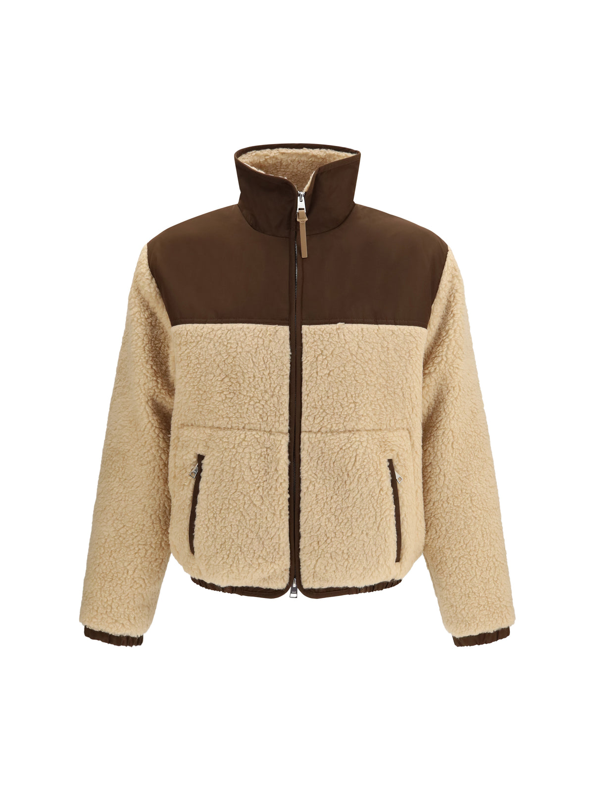 Ami Paris Men Fleece Jacket With Nylon Details AMI PARIS
