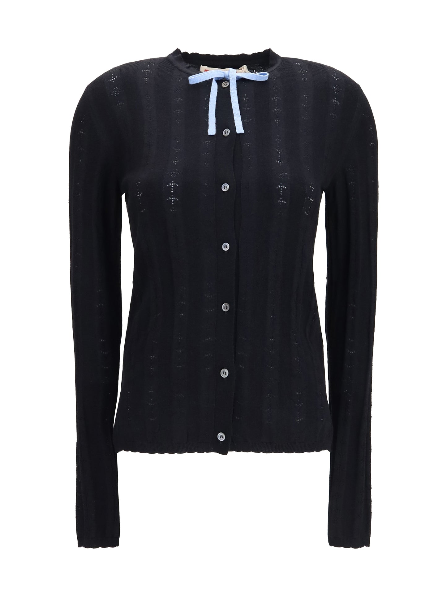 Marni Women Wool And Silk Cardigan With Bow MARNI