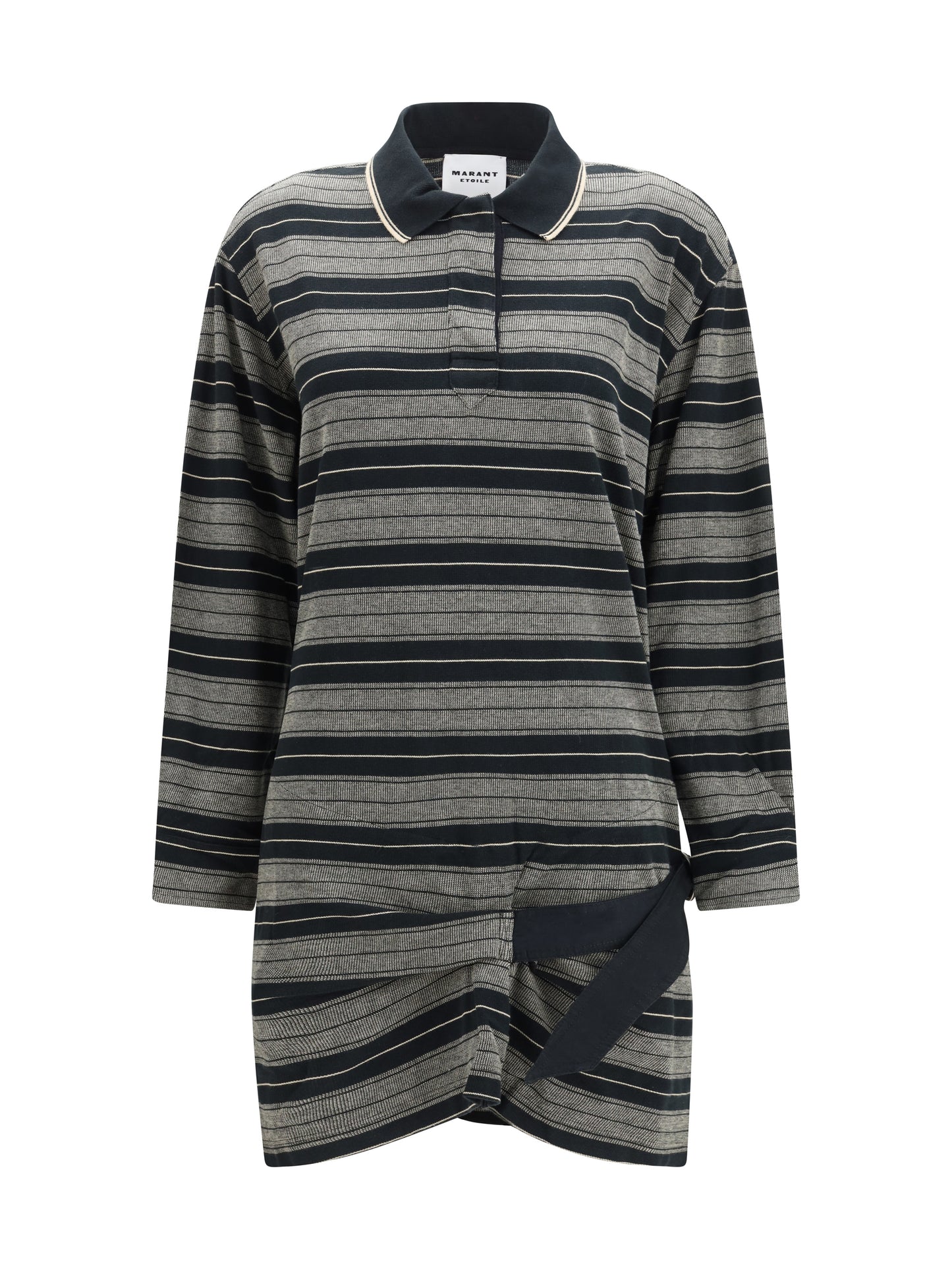 Marant Etoile Women Isea Striped Cotton Belted Polo Mini Dress ISABEL MARANT ETOILE