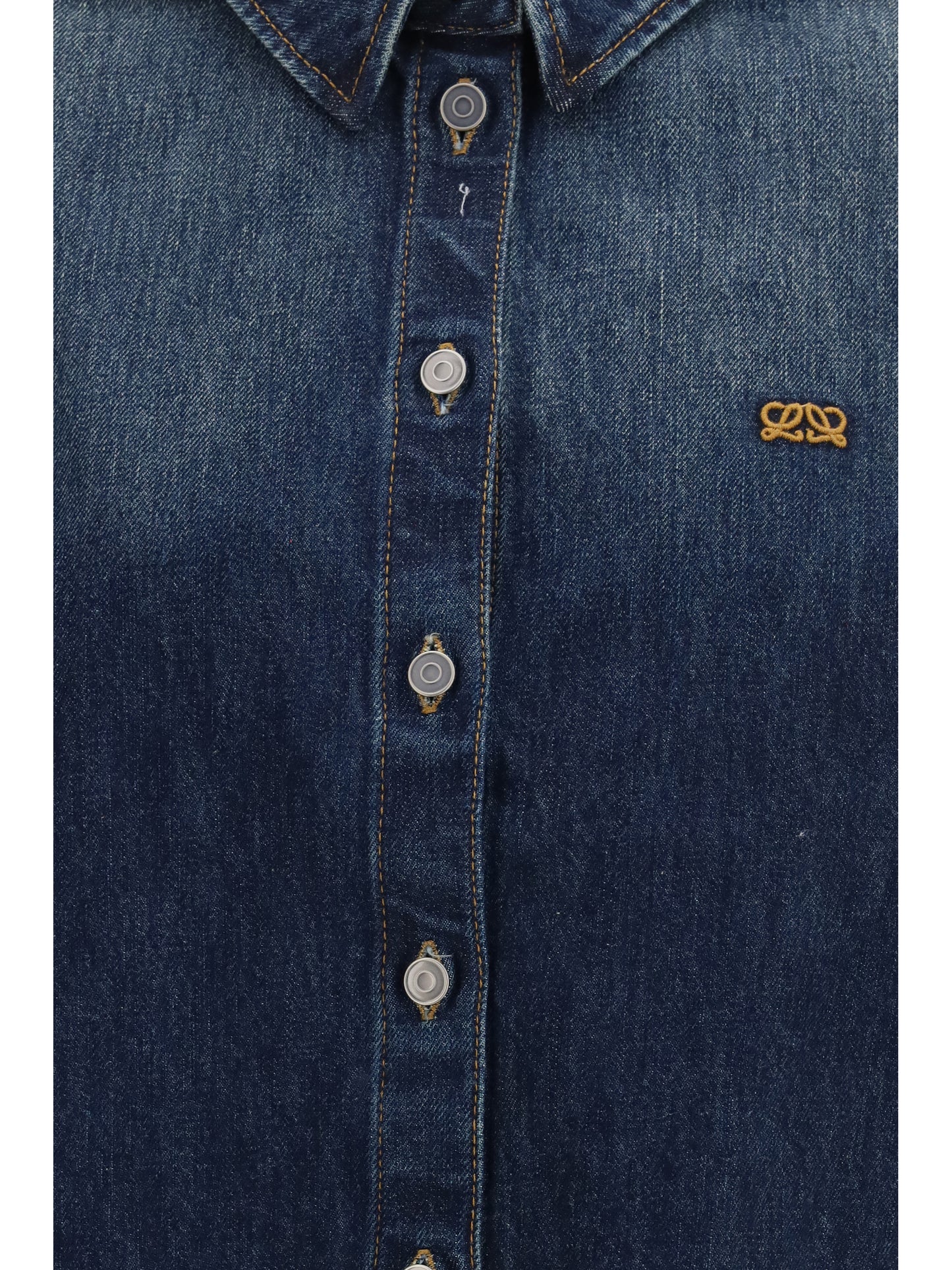 Loewe Women Short Sleeve Denim Trapeze Shirt LOEWE