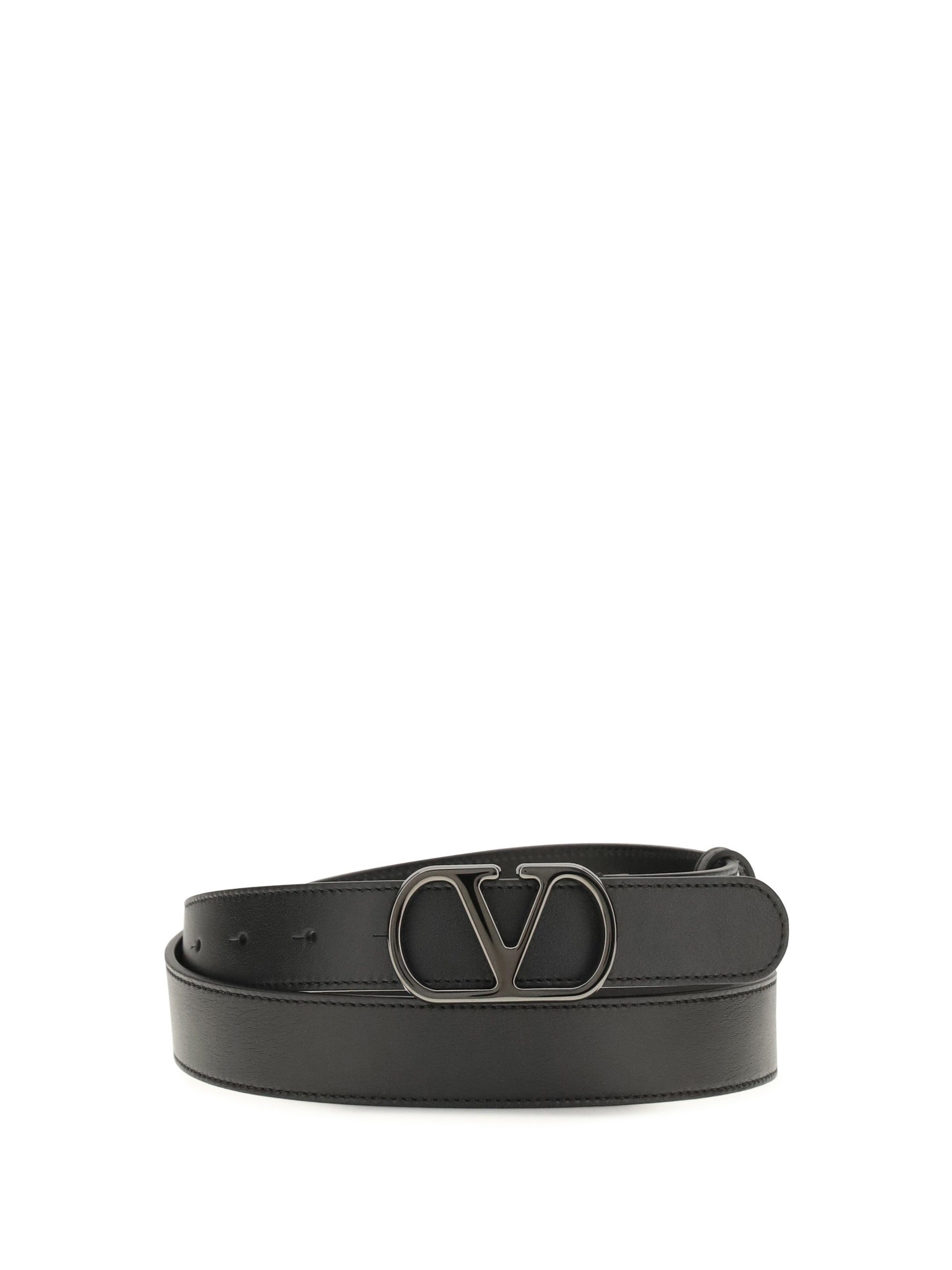 Valentino Garavani Men Vlogo Signature Leather Belt VALENTINO GARAVANI