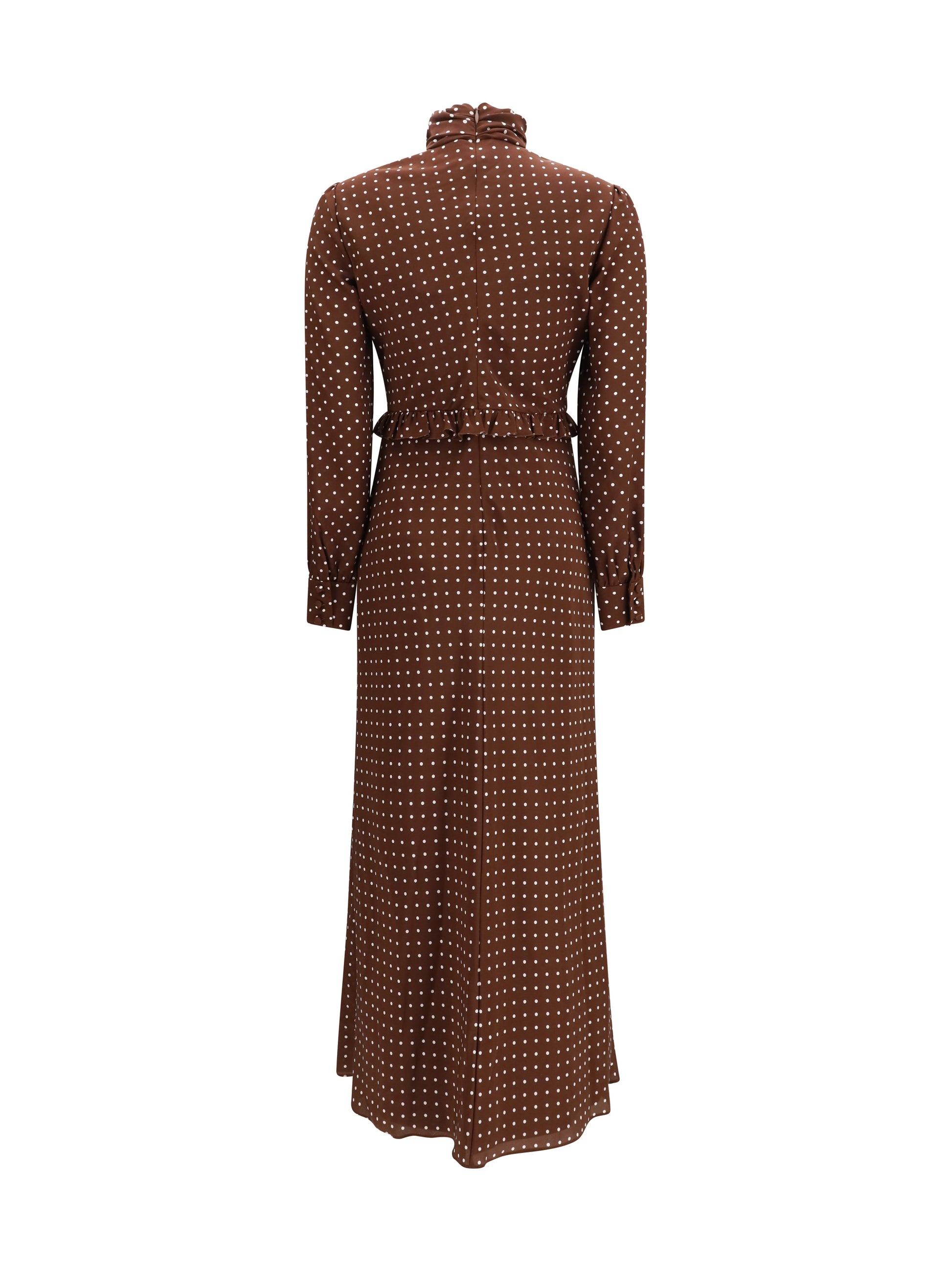 Alessandra Rich Women Polka Dot Silk Crêpe De Chine Midi Dress With Bow ALESSANDRA RICH