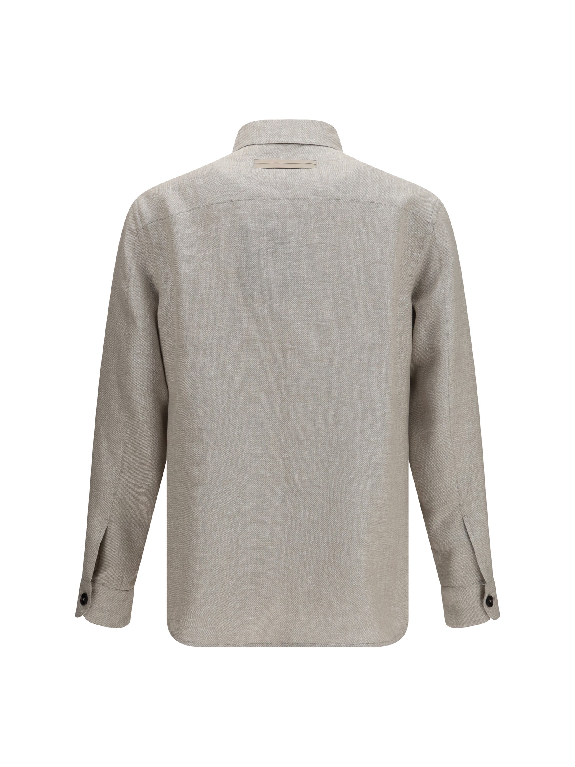 Zegna Men Cashmere, Linen, And Silk Overshirt ZEGNA