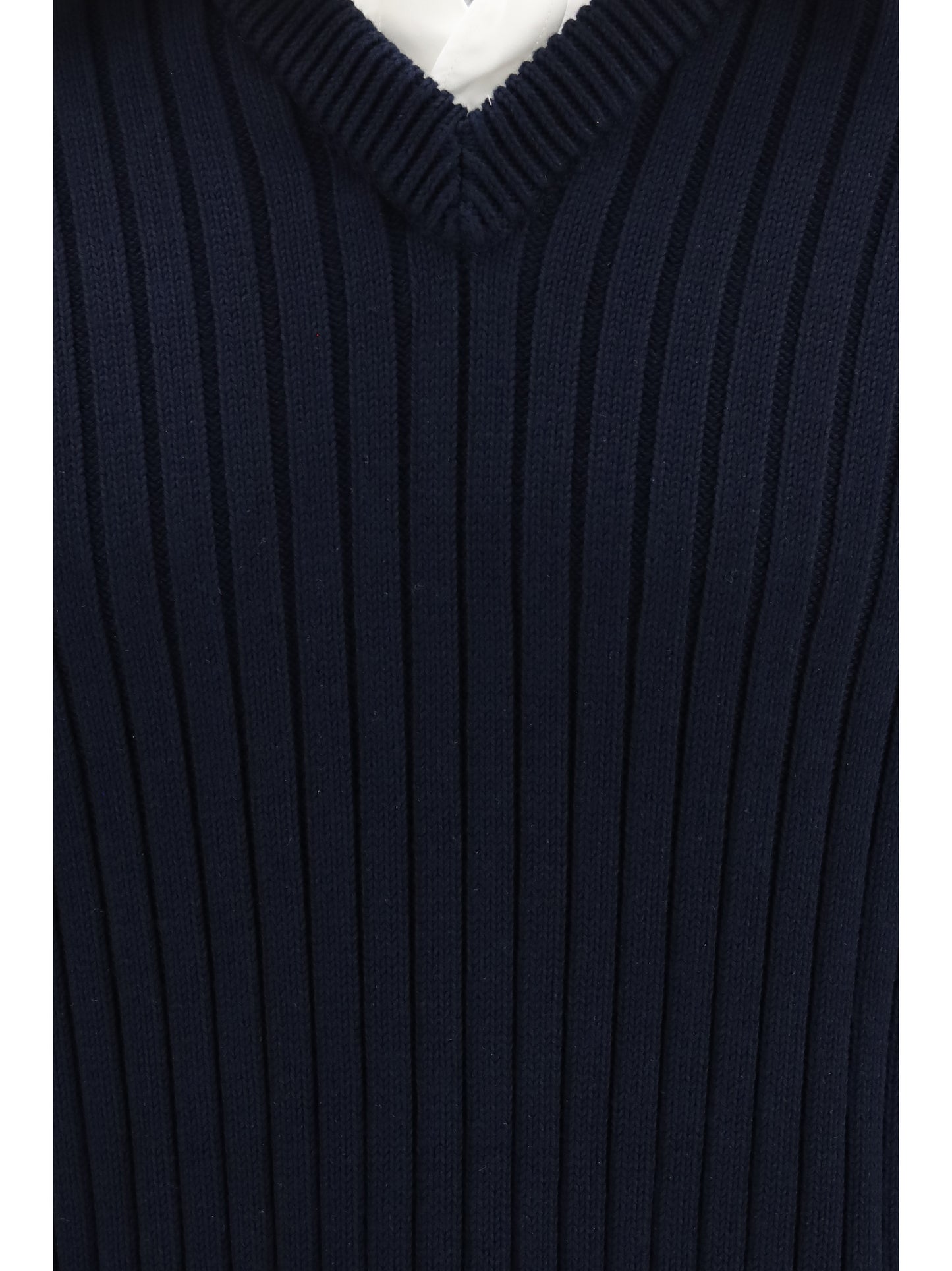 Balenciaga Men Cotton Sweater With Shirt Details BALENCIAGA