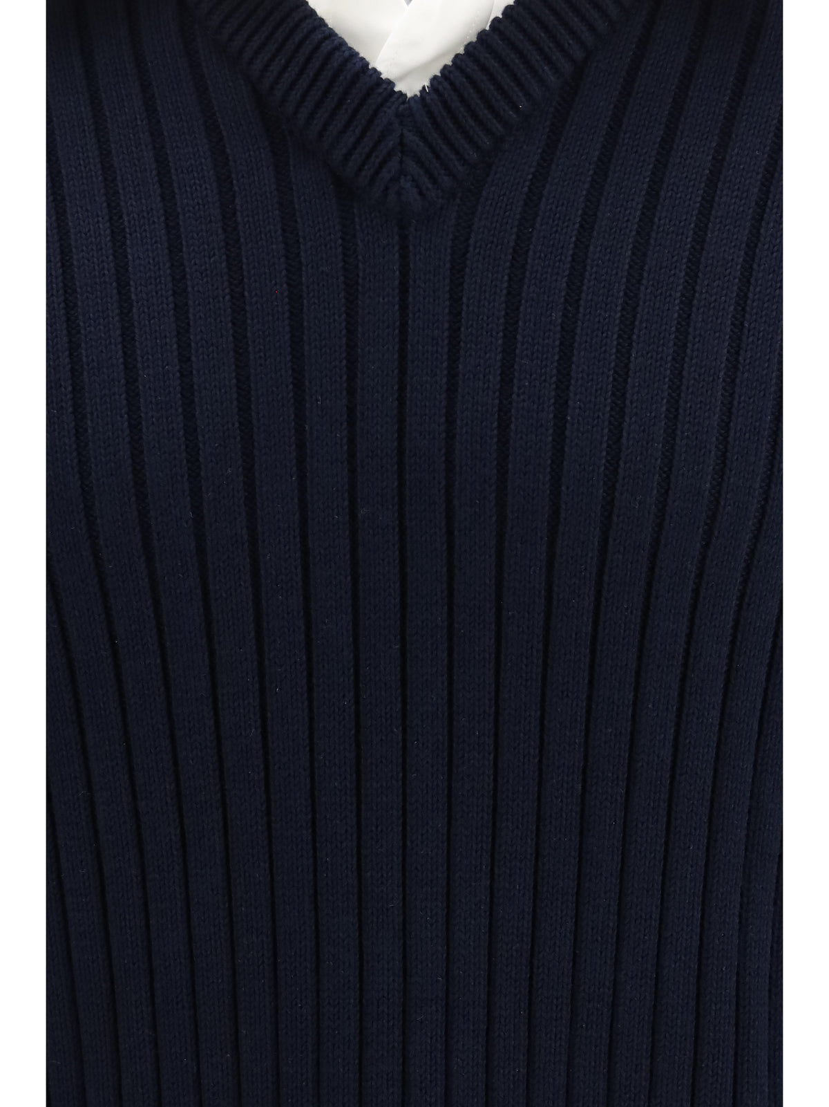 Balenciaga Men Cotton Sweater With Shirt Details BALENCIAGA