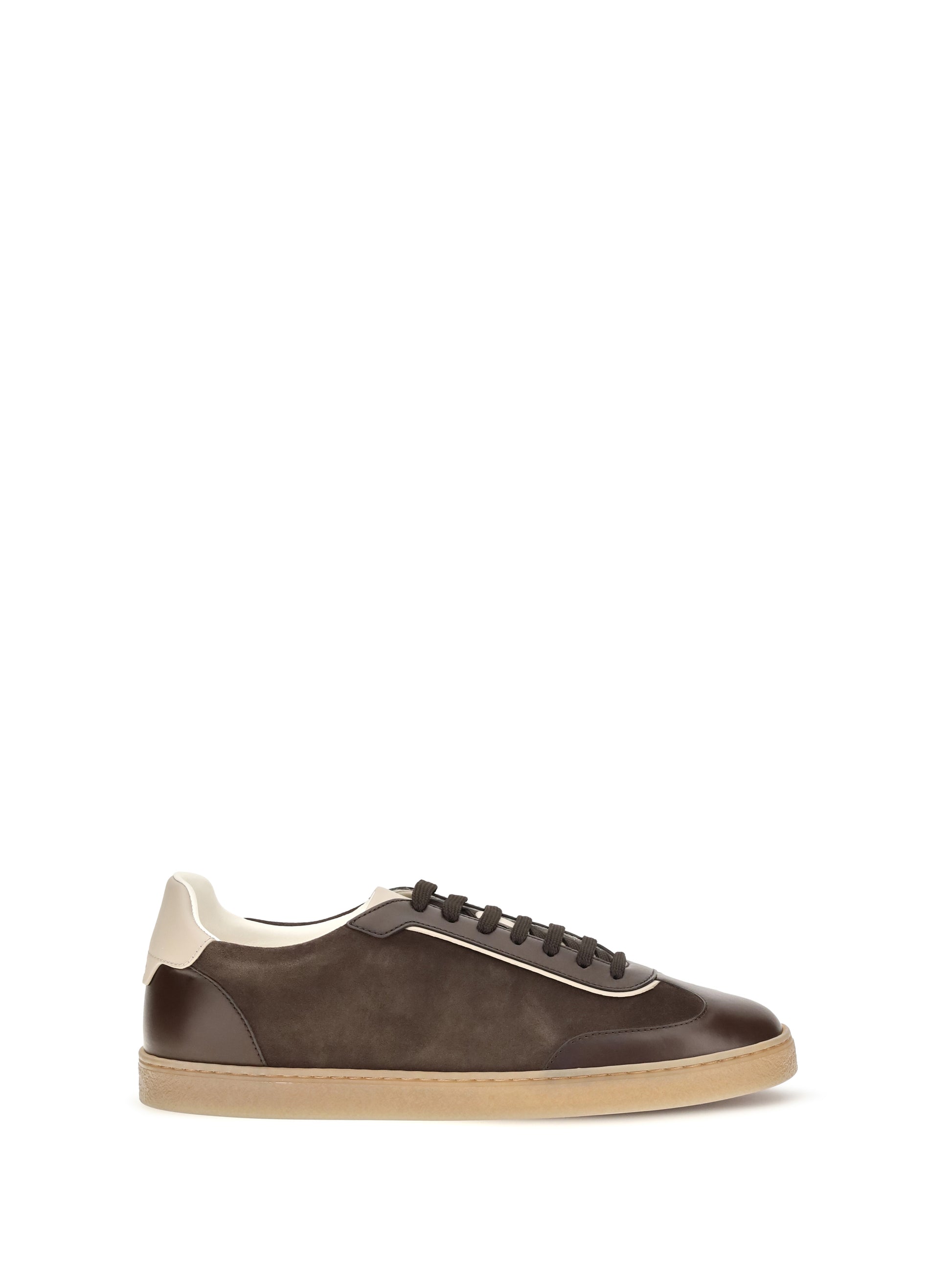 Brunello Cucinelli Men Leather Sneakers With Suede Details BRUNELLO CUCINELLI