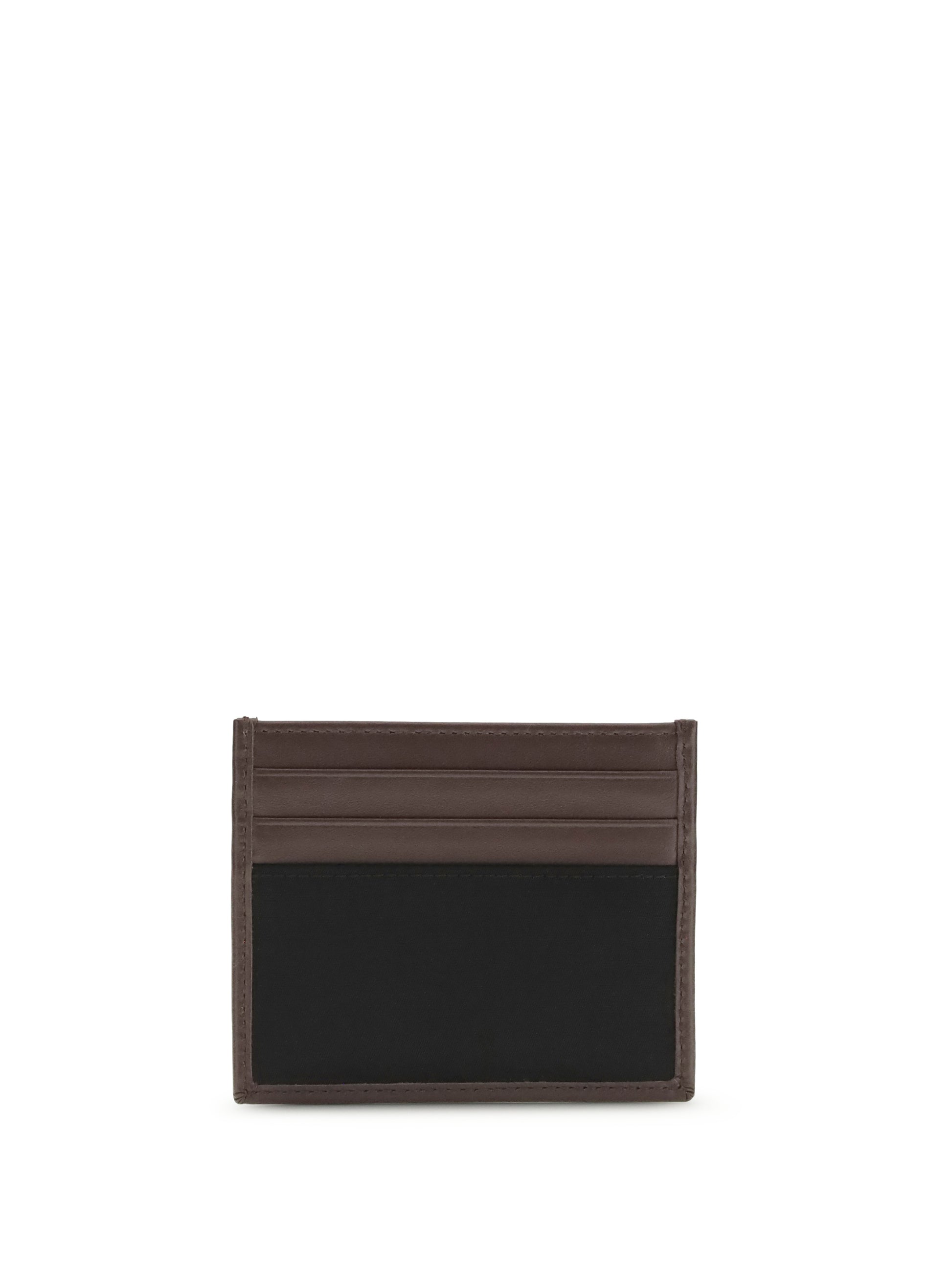 Prada Men Leather And Fabric Card Holder PRADA