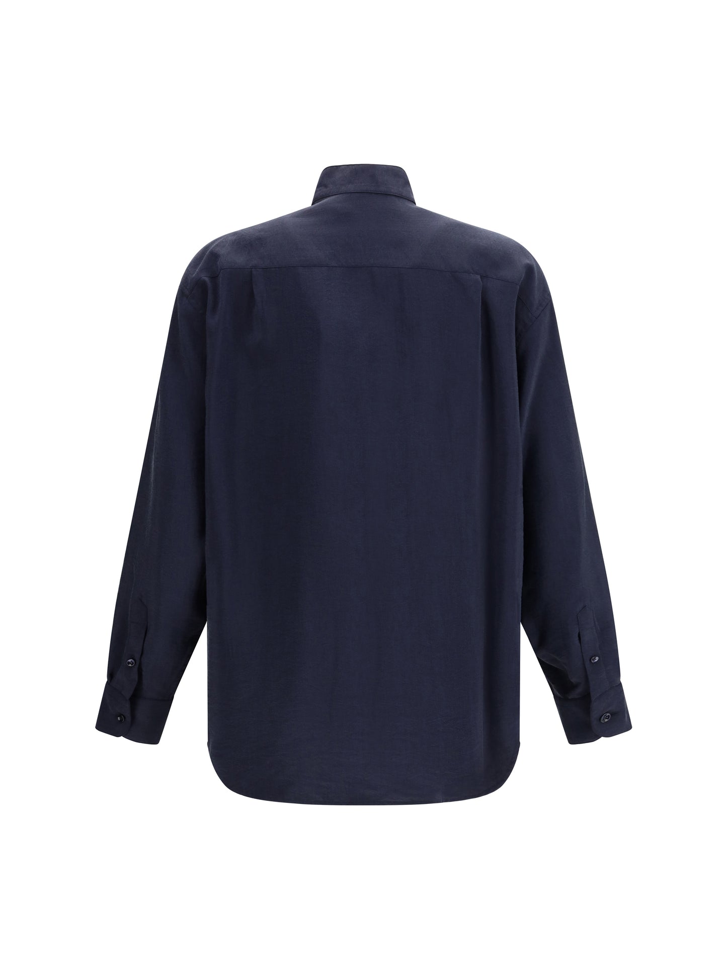 Giorgio Armani Men Washed Silk Shirt With Band Collar GIORGIO ARMANI