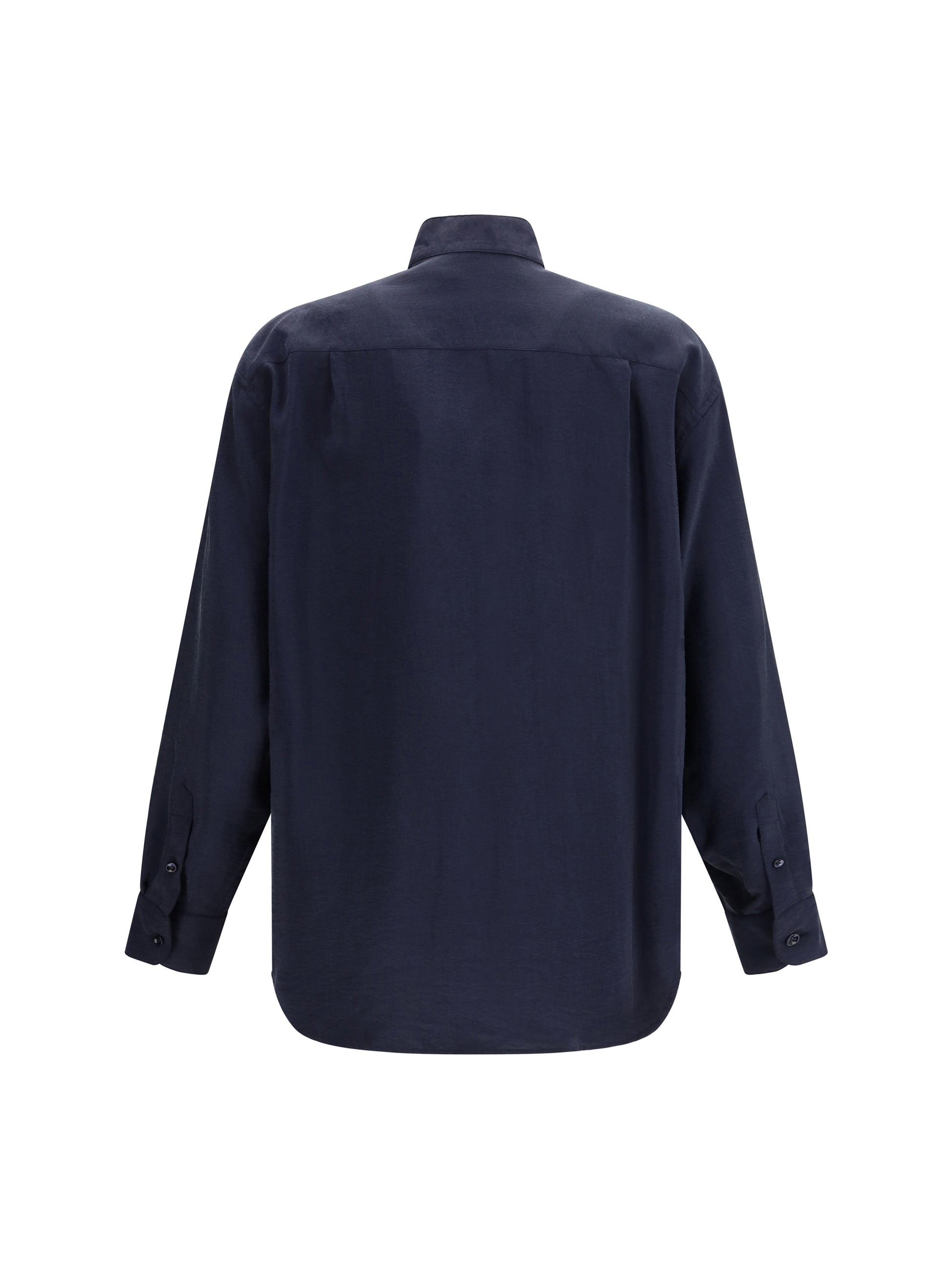 Giorgio Armani Men Washed Silk Shirt With Band Collar GIORGIO ARMANI
