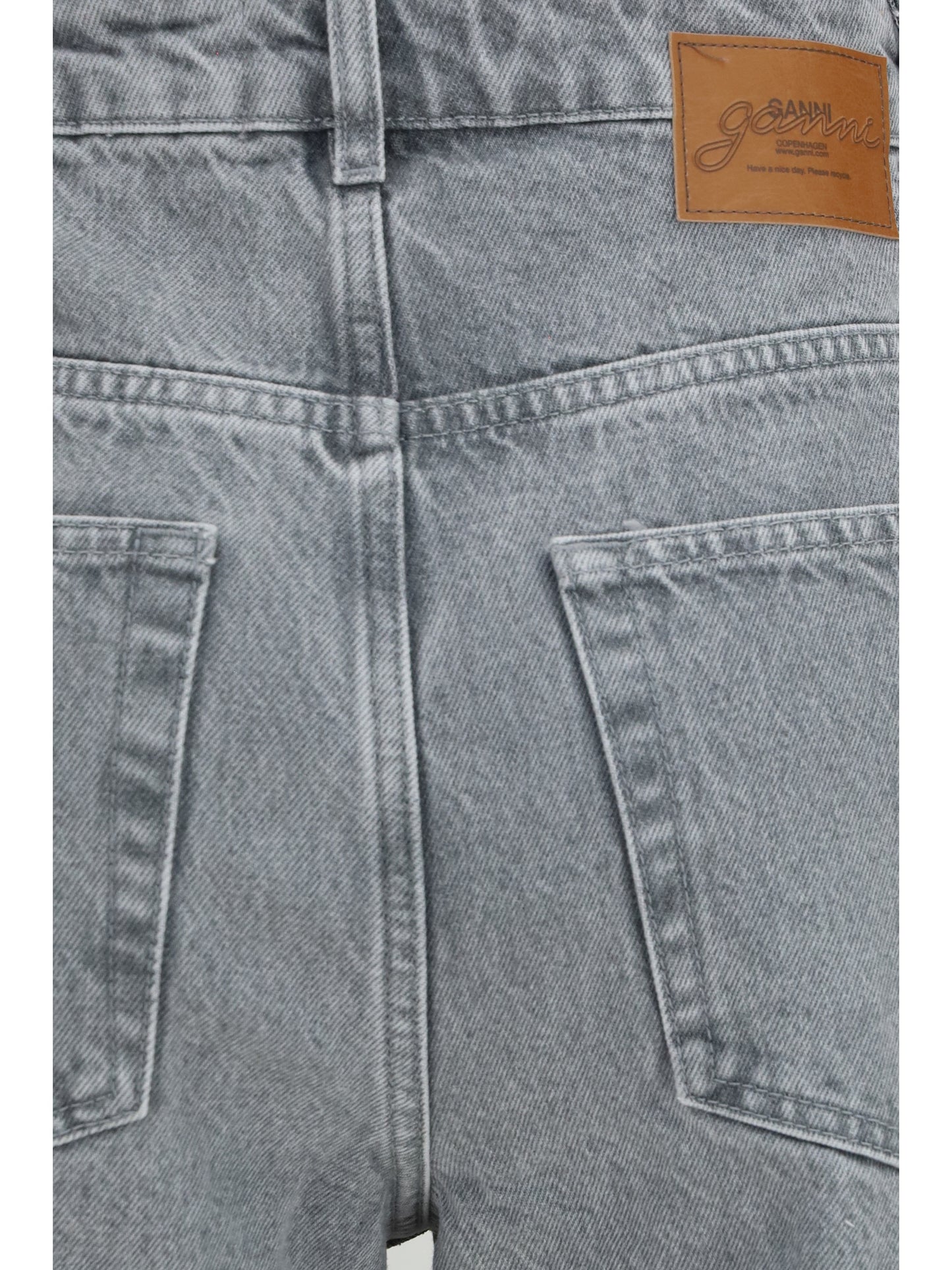 Ganni Women Rigid Denim Cuffed Jeans GANNI