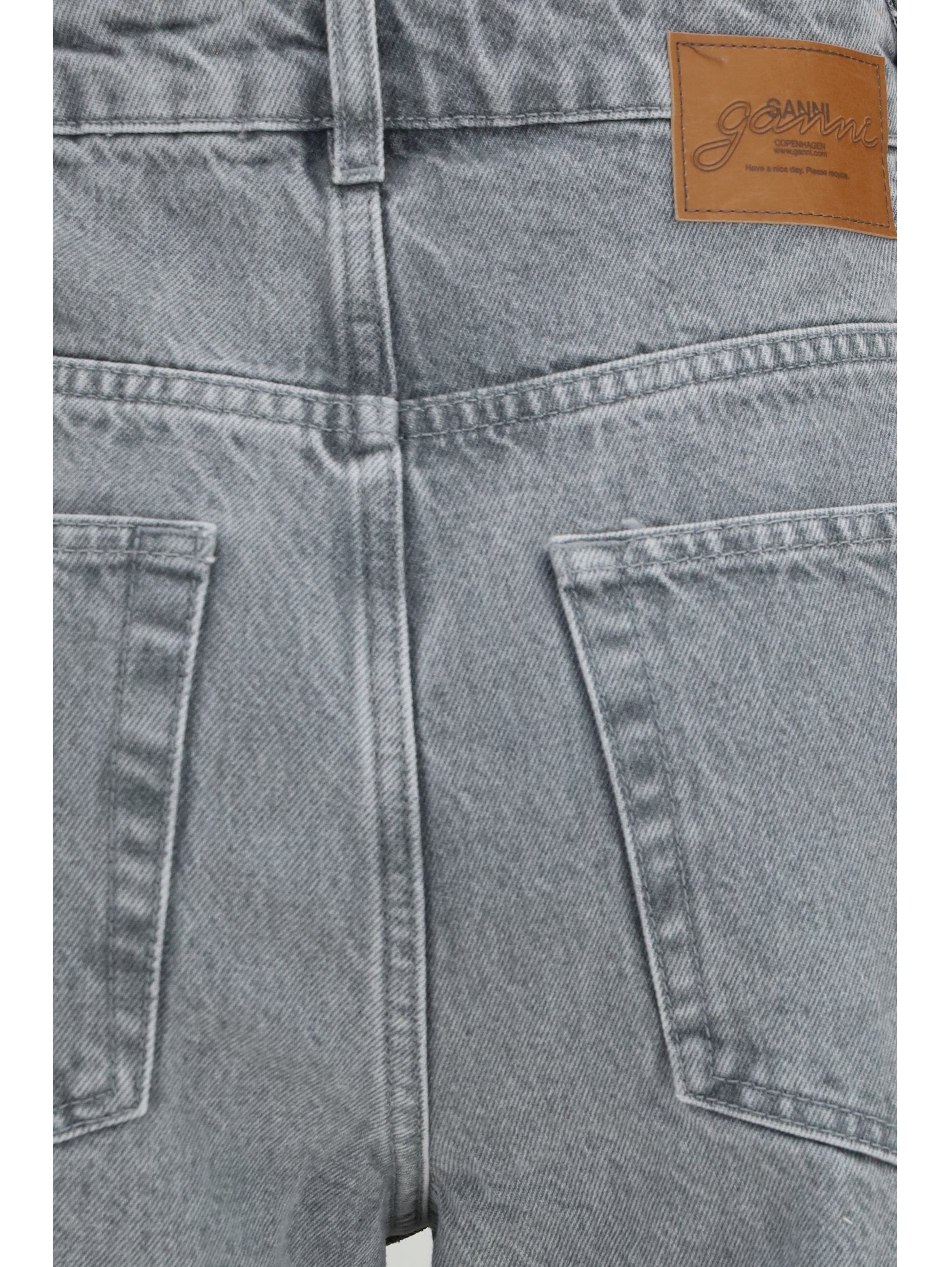 Ganni Women Rigid Denim Cuffed Jeans GANNI
