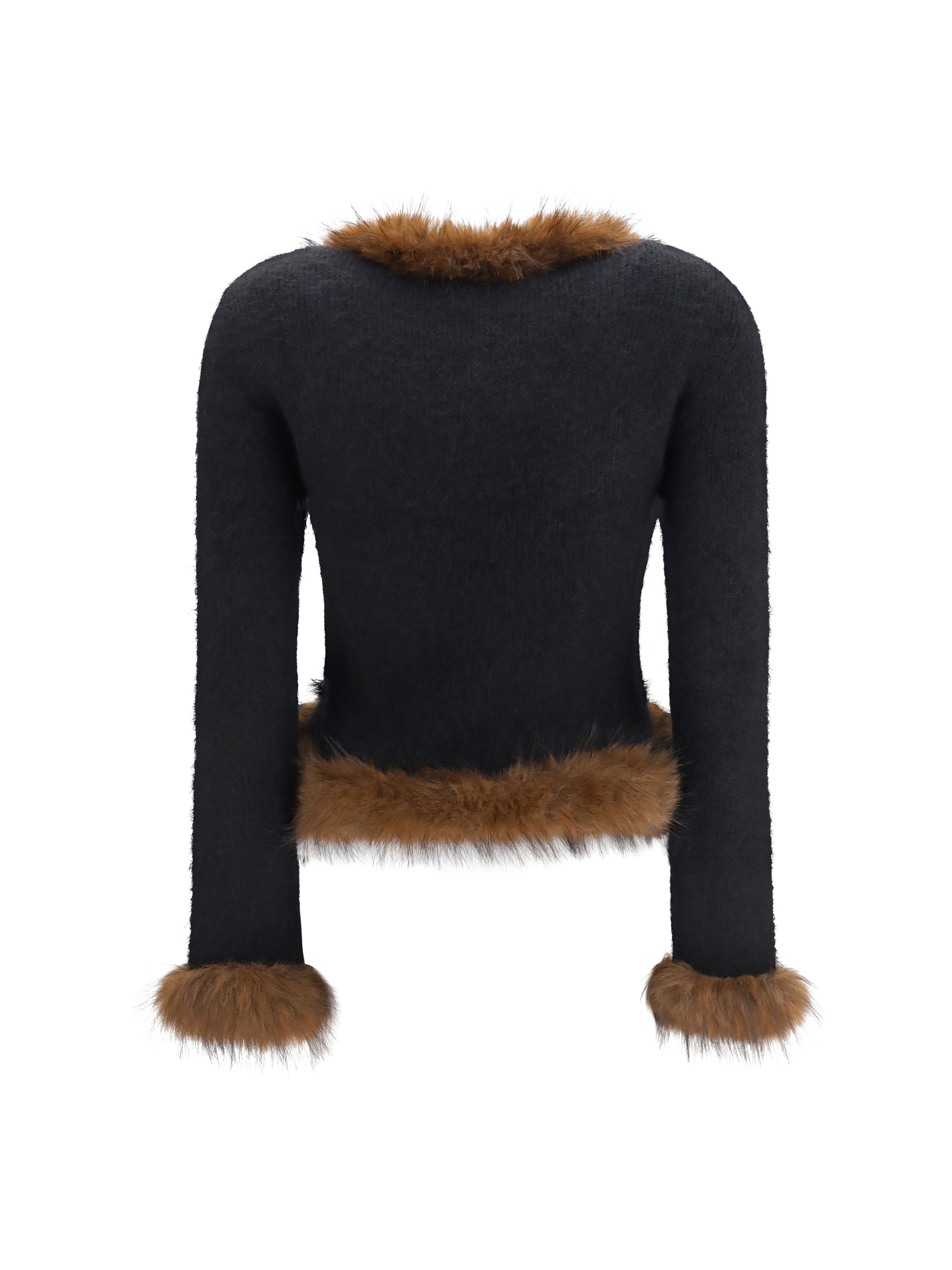 Self-Portrait Women Knit And Faux Fur Cardigan SELF-PORTRAIT