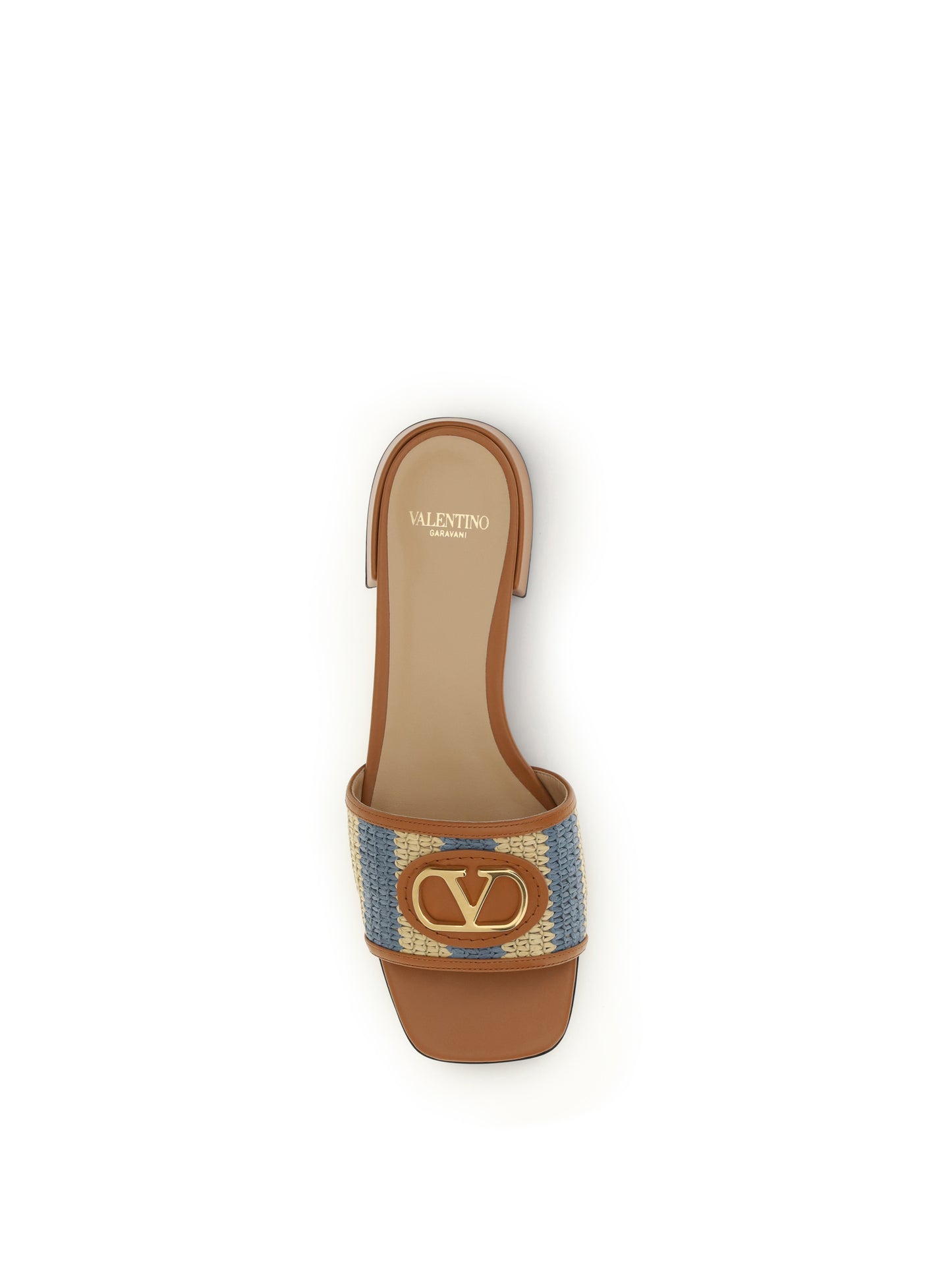 Valentino Garavani Women Vlogo Signature Raffia Slide Sandals VALENTINO GARAVANI