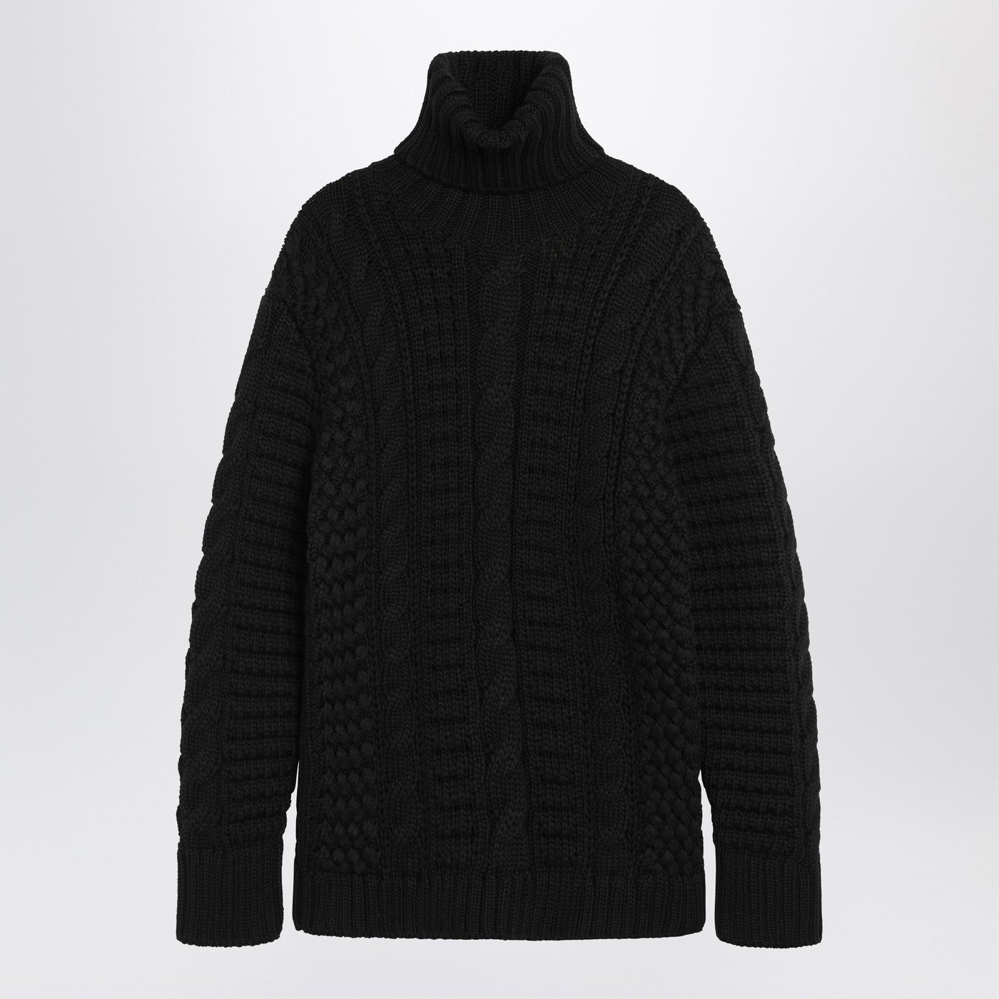 Moncler X Edward Enninful Black Wool Turtleneck Sweater Women Moncler X Edward Enninful