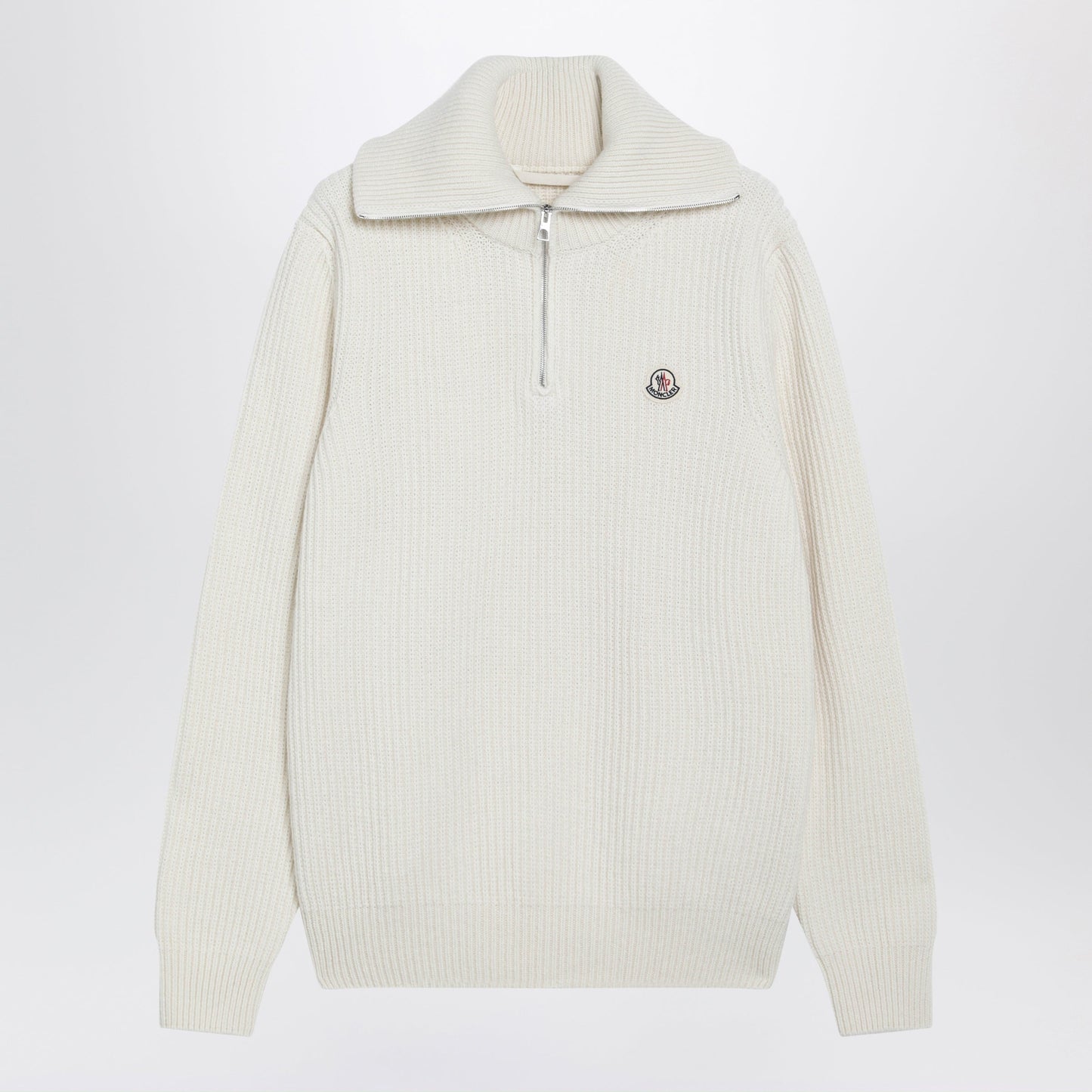 Moncler Cream Ribbed Wool Jumper Men MONCLER