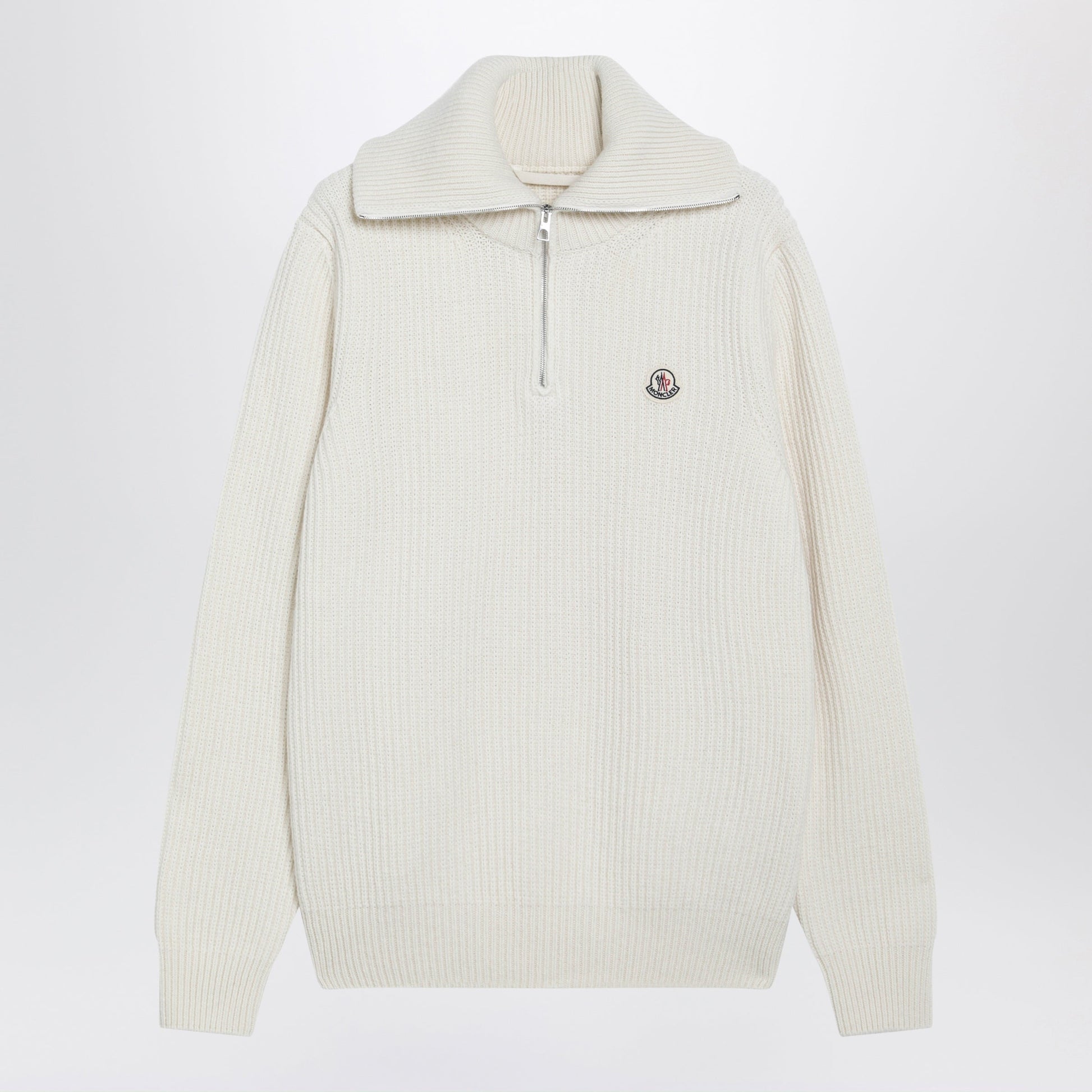 Moncler Cream Ribbed Wool Jumper Men MONCLER