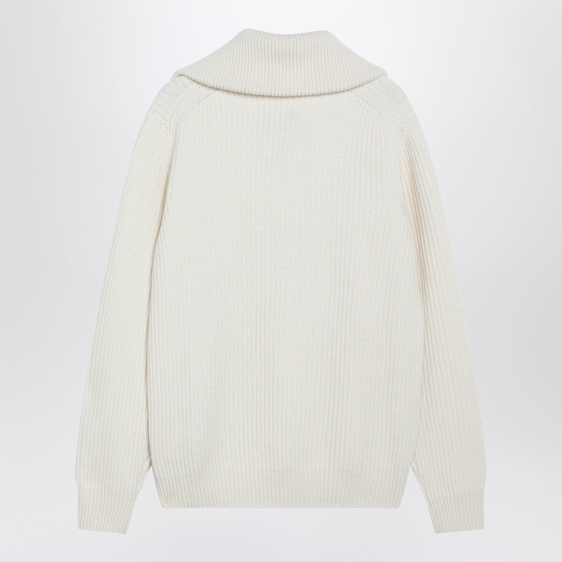 Moncler Cream Ribbed Wool Jumper Men MONCLER