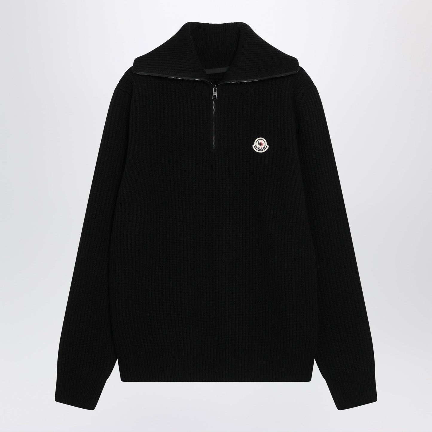 Moncler Black Ribbed Wool Jumper Men MONCLER