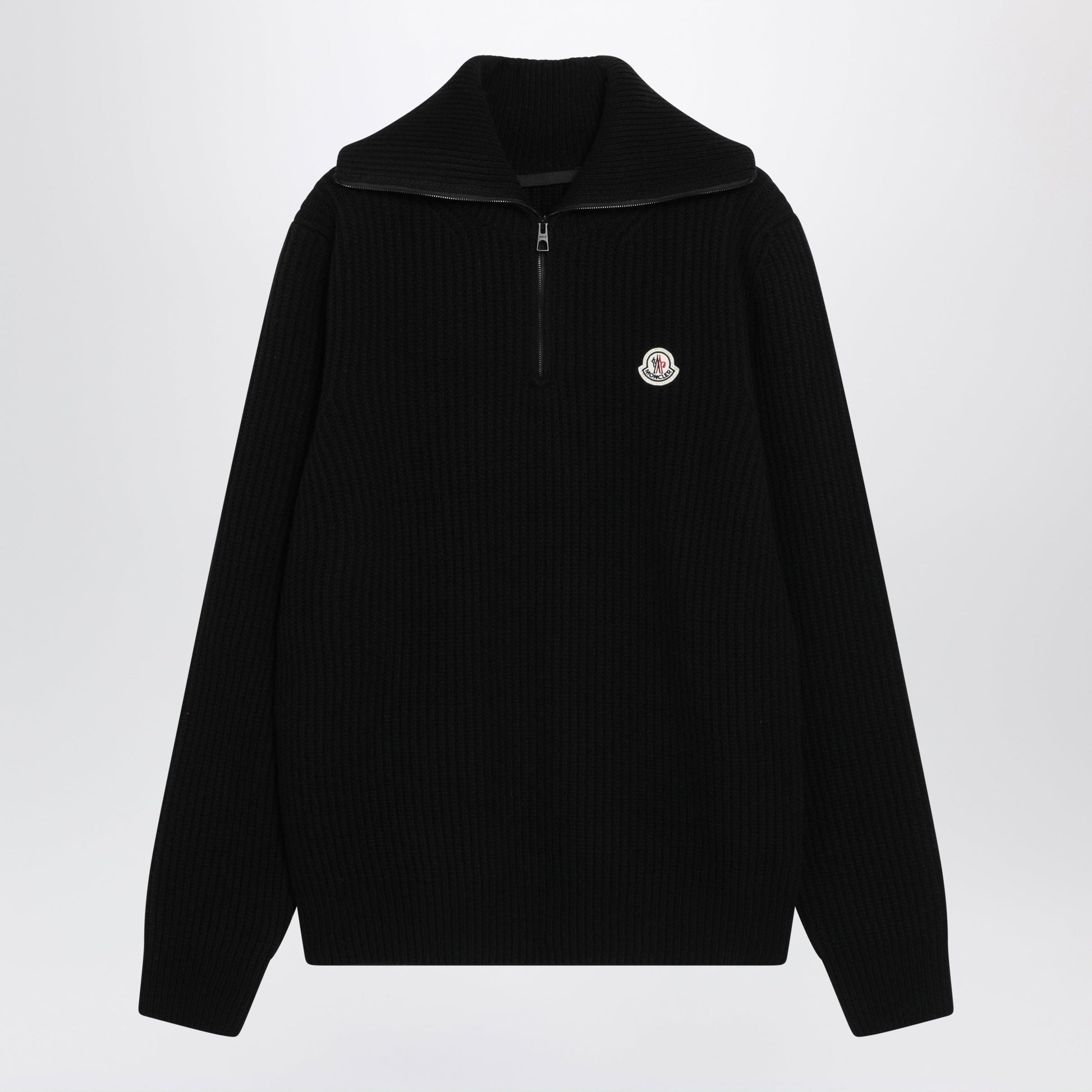 Moncler Black Ribbed Wool Jumper Men MONCLER