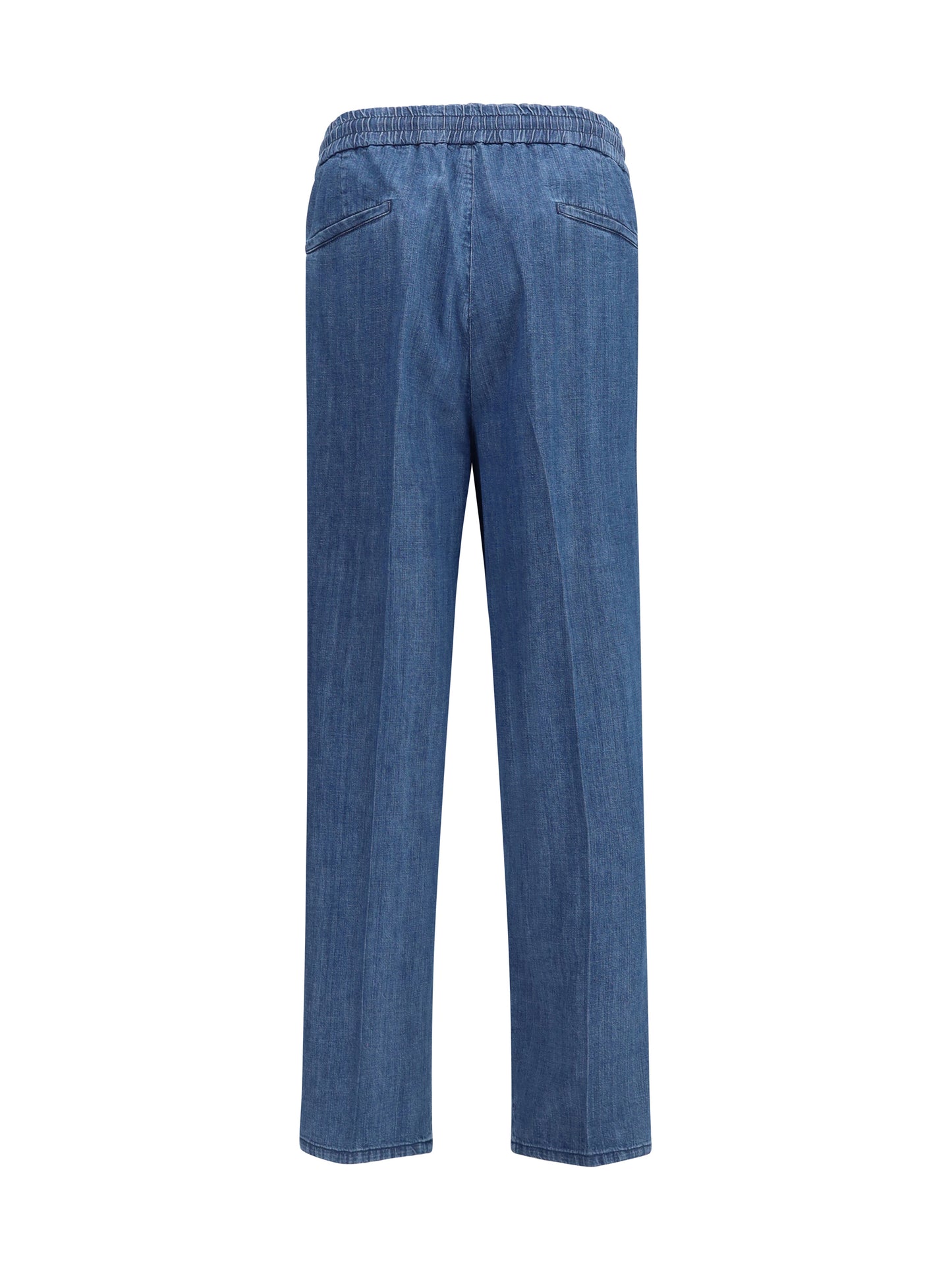 Brunello Cucinelli Men Lightweight Denim Pants With Drawstring And Double Pleats BRUNELLO CUCINELLI