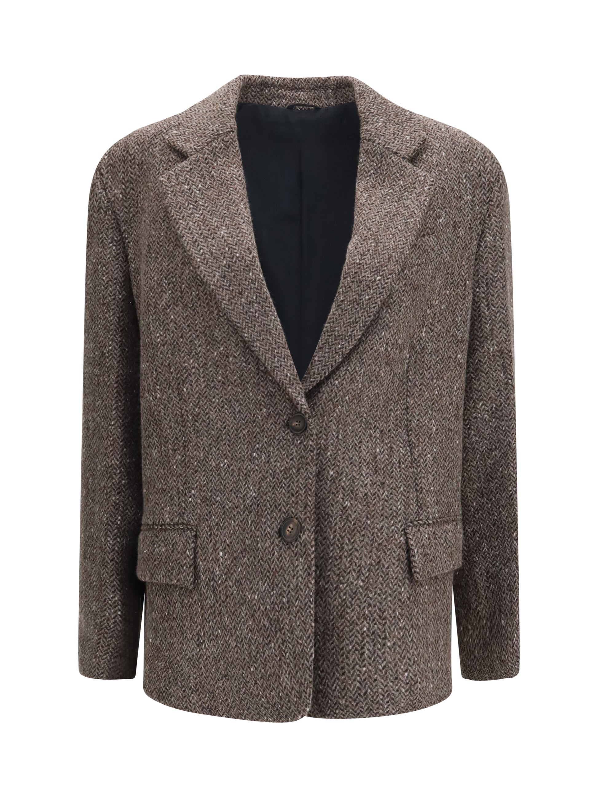 Brunello Cucinelli Women Single-Breasted Virgin Wool Blend Jacket BRUNELLO CUCINELLI