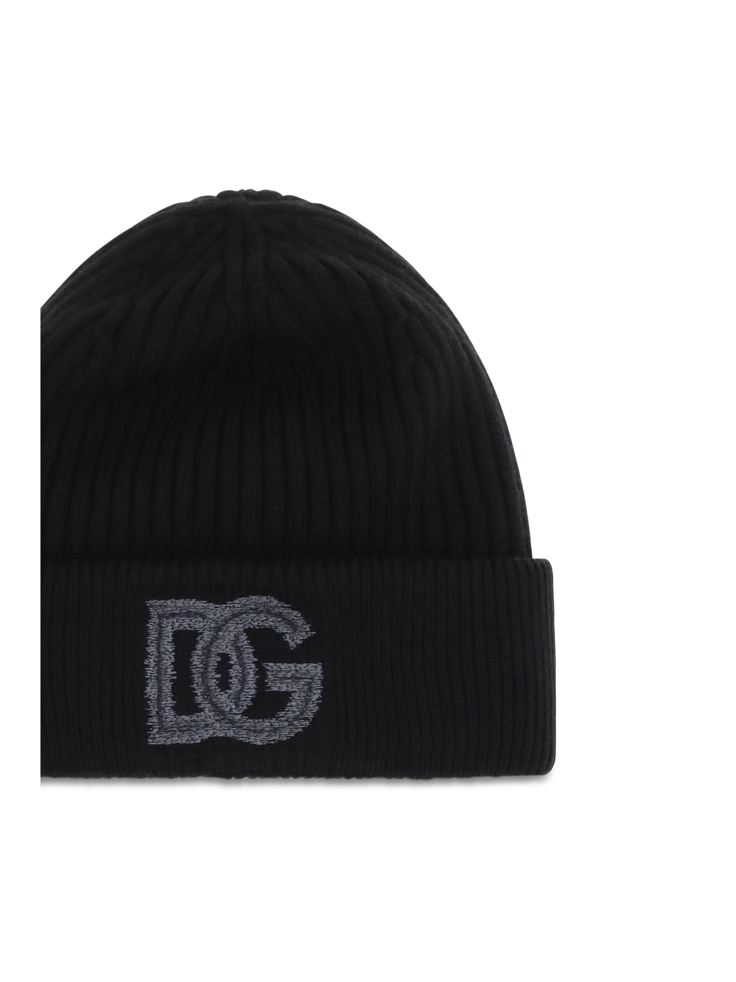 Dolce & Gabbana Men Logo English Rib Knit Beanie DOLCE & GABBANA
