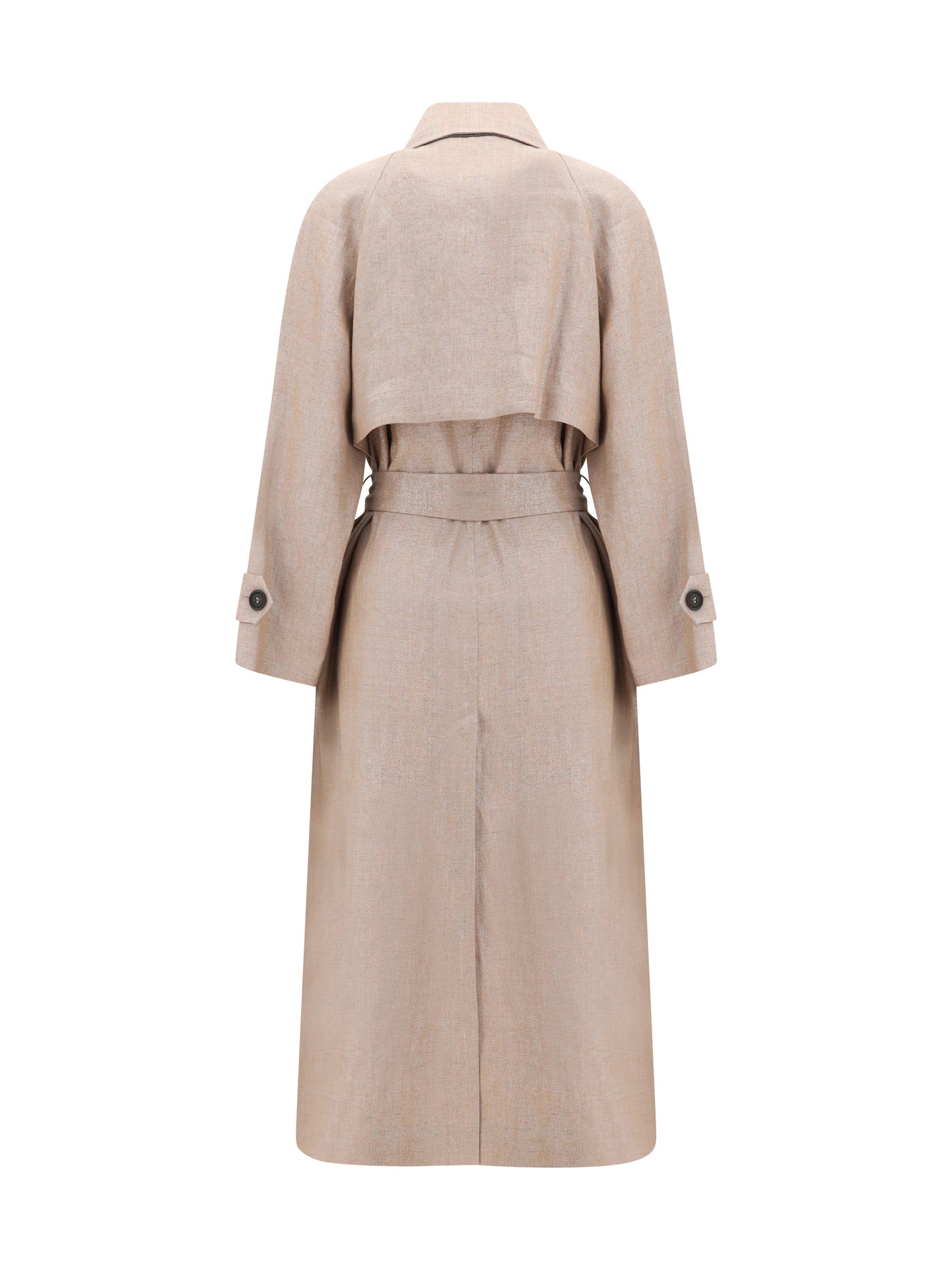 Brunello Cucinelli Women Linen Trench Coat With Lurex BRUNELLO CUCINELLI