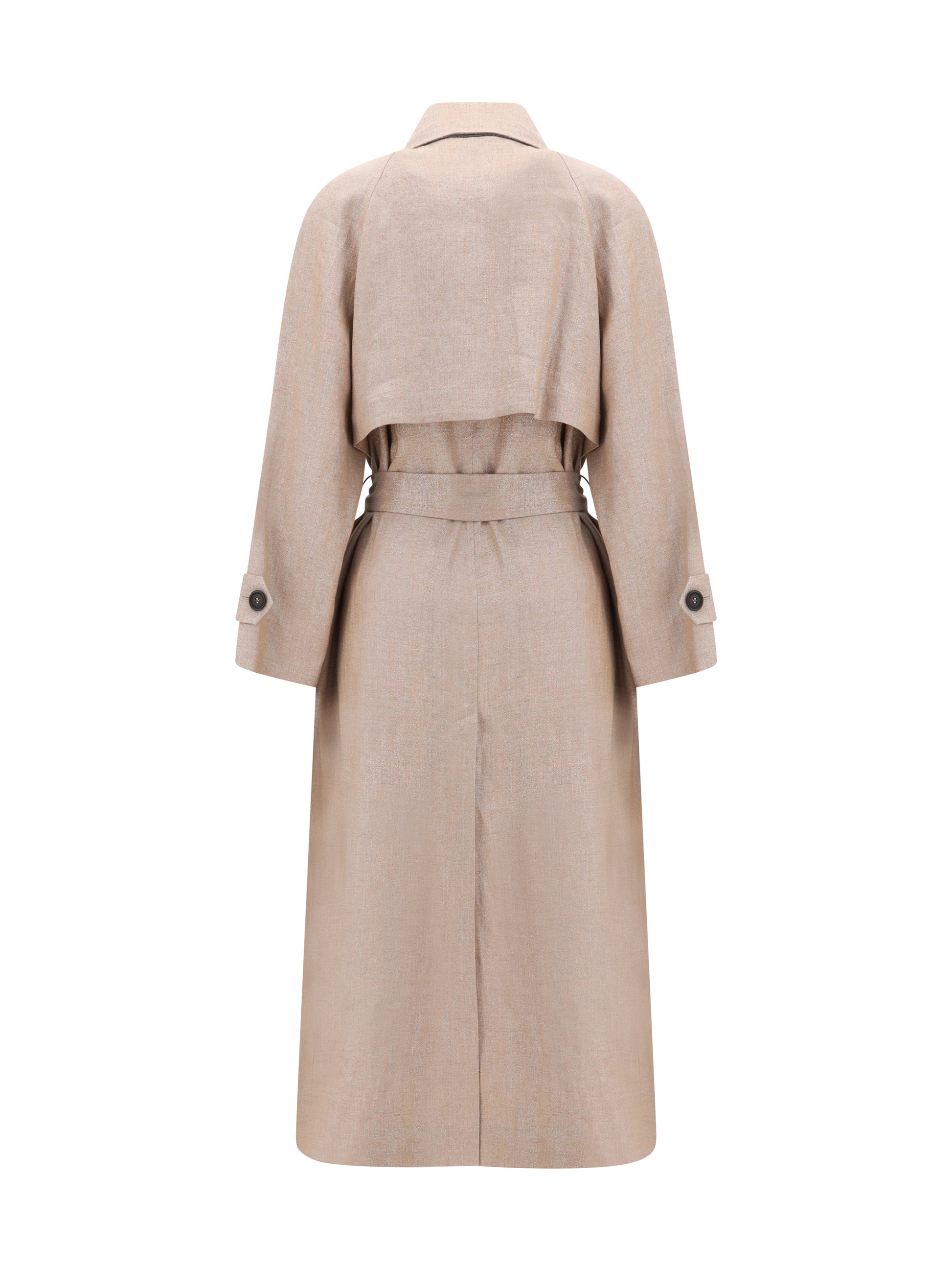 Brunello Cucinelli Women Linen Trench Coat With Lurex BRUNELLO CUCINELLI