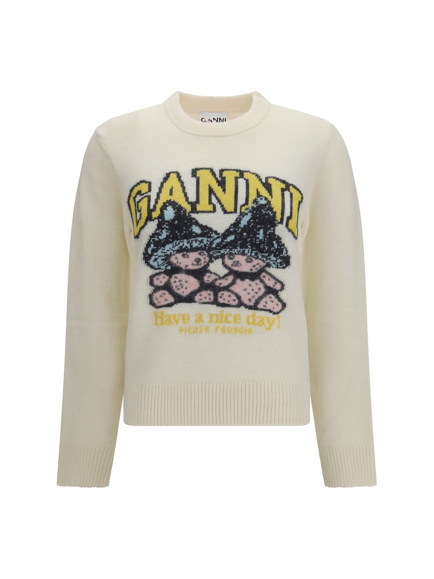 Ganni Women Mushroom Teddy Wool-Blend Sweater GANNI