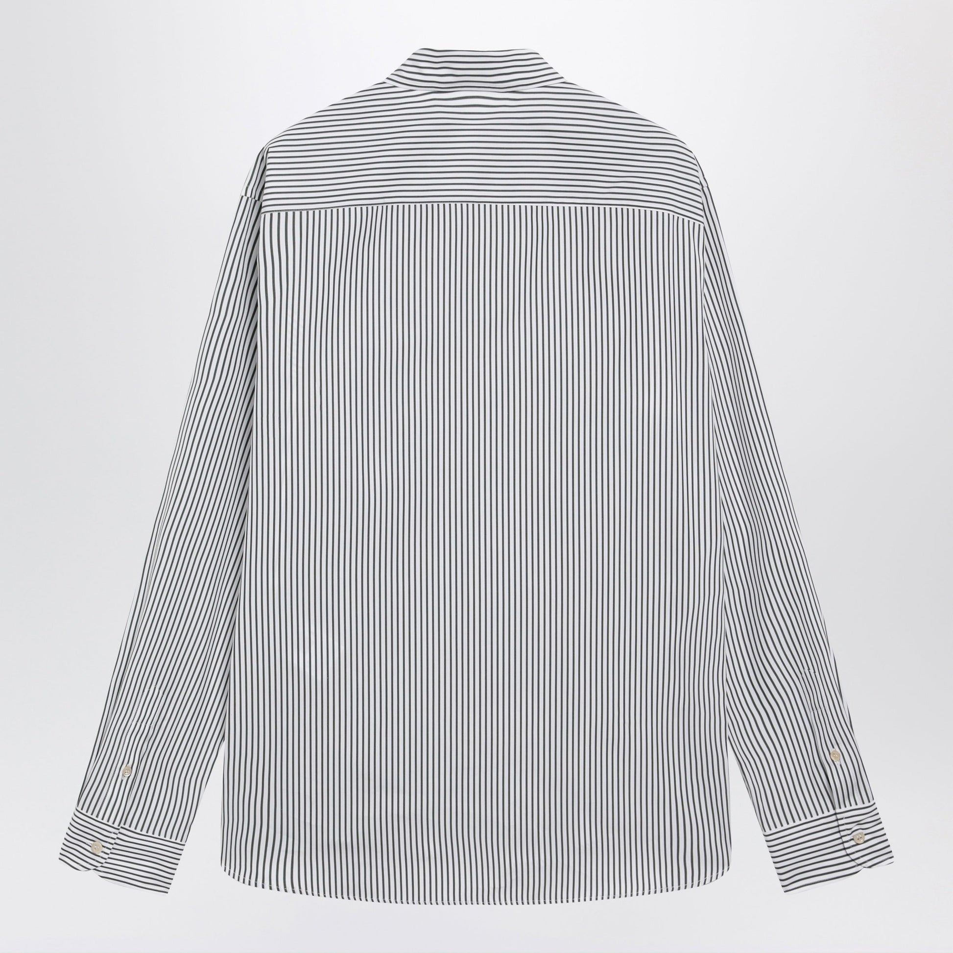 Valentino Ivory/Green Striped Shirt With Vlogo Men VALENTINO