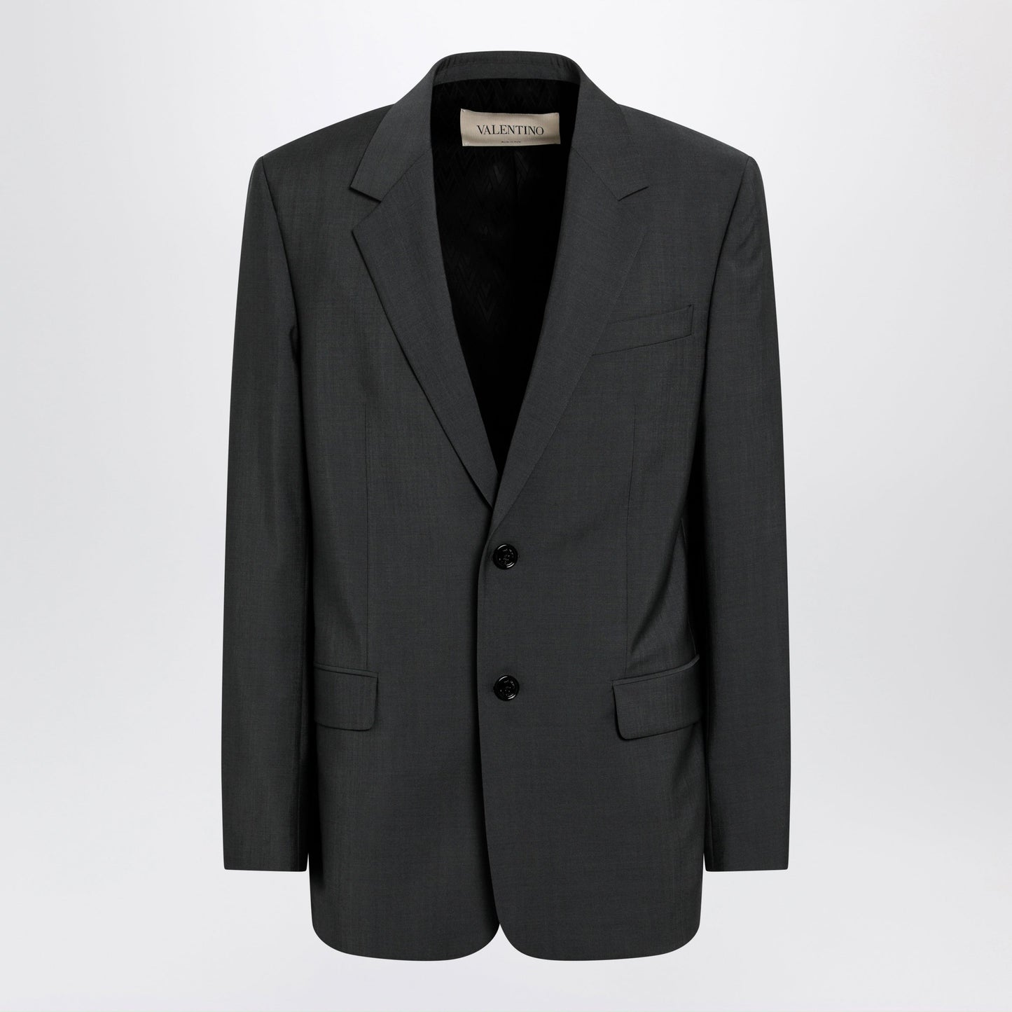 Valentino Single-Breasted Wool And Mohair Jacket In Black Men VALENTINO