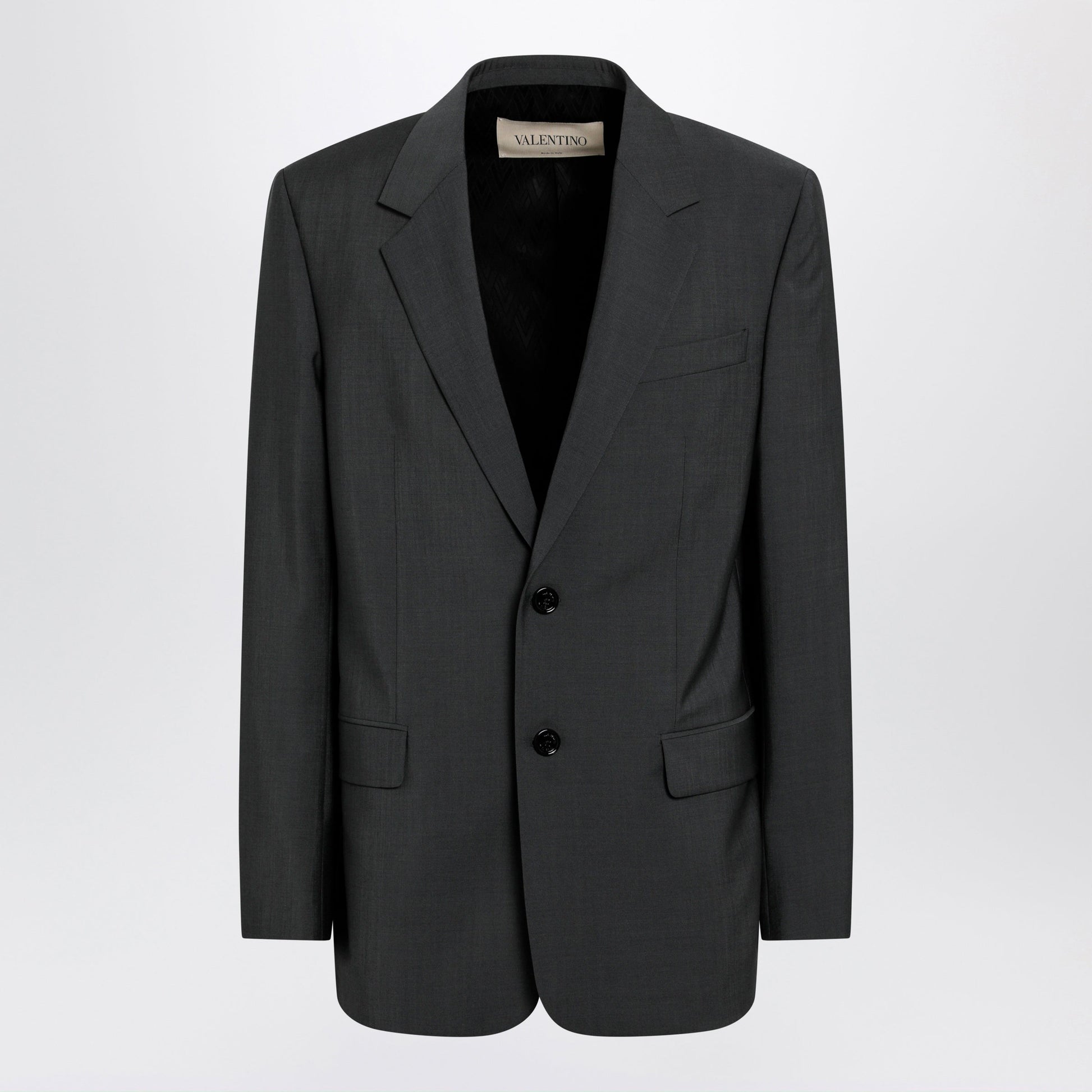 Valentino Single-Breasted Wool And Mohair Jacket In Black Men VALENTINO