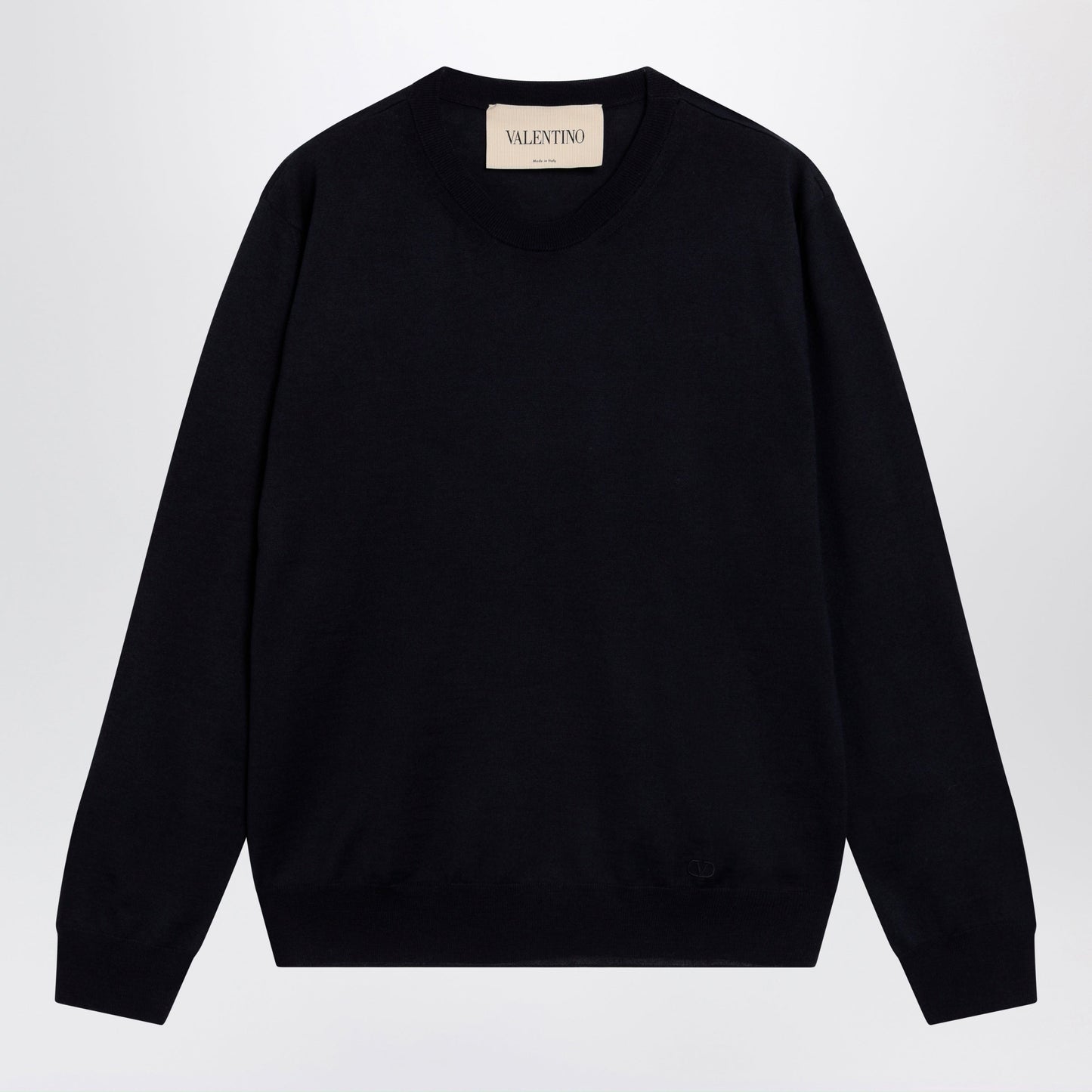 Valentino Navy Blue Wool Crewneck Sweater Men VALENTINO