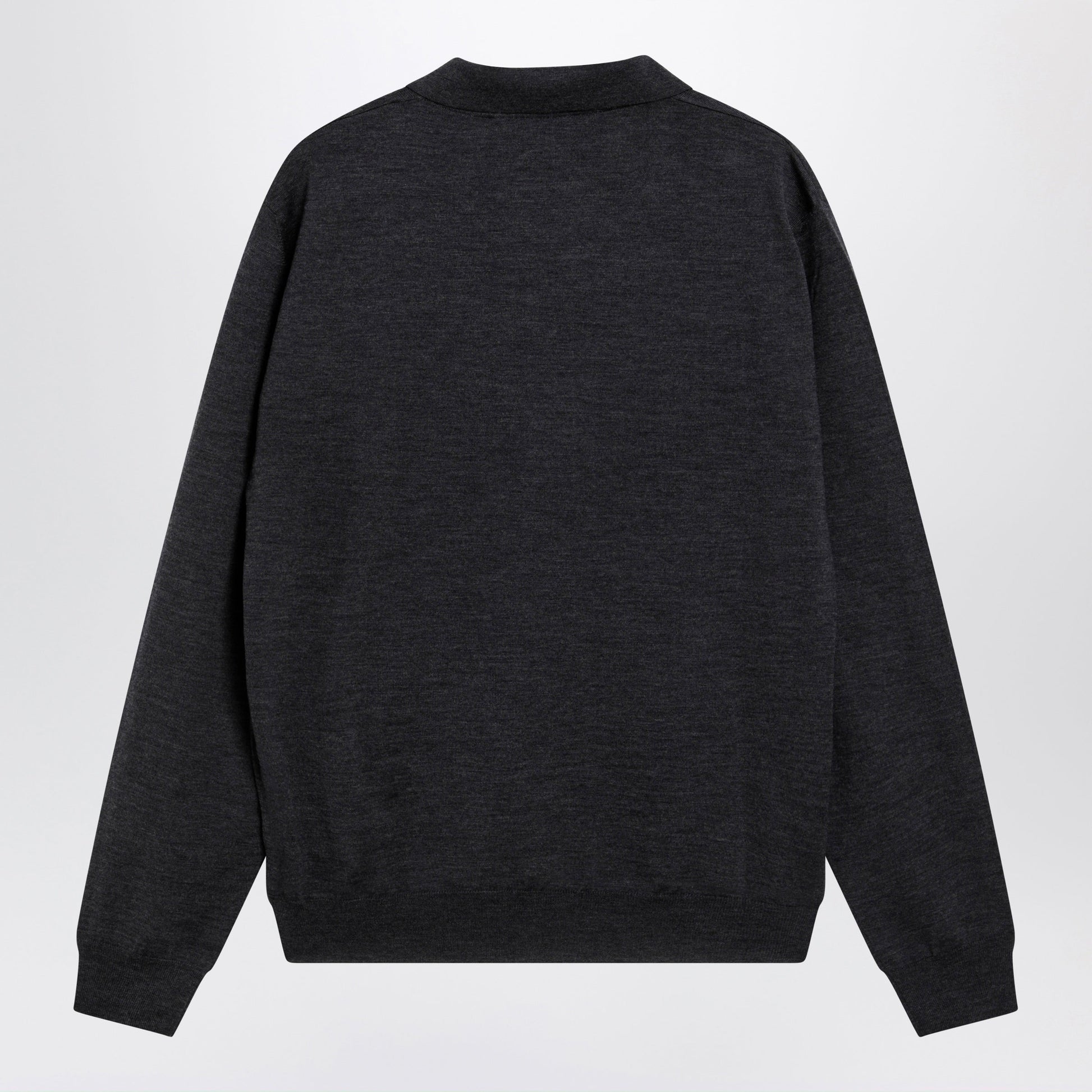 Valentino Wool Polo Shirt With Vlogo Embroidery In Anthracite Men VALENTINO