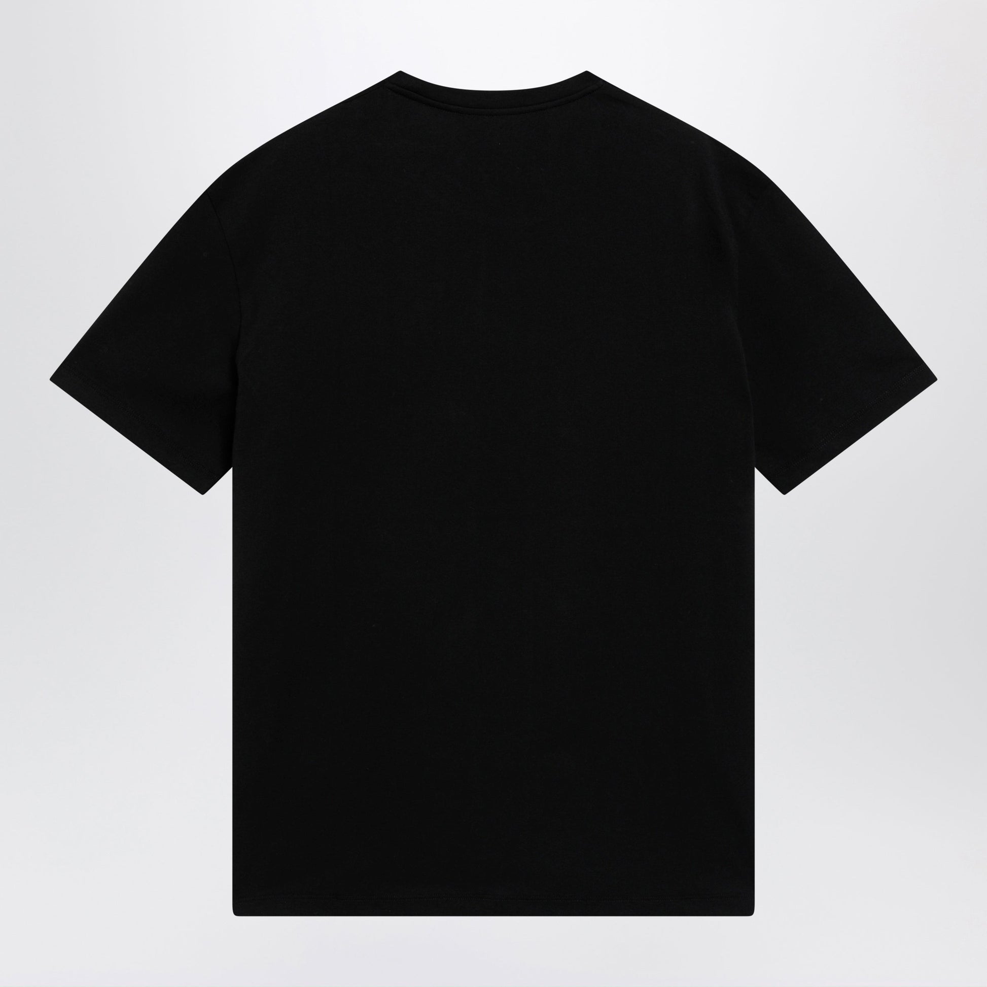 Valentino Black Cotton T-Shirt With Vlogo Embroidery Men VALENTINO