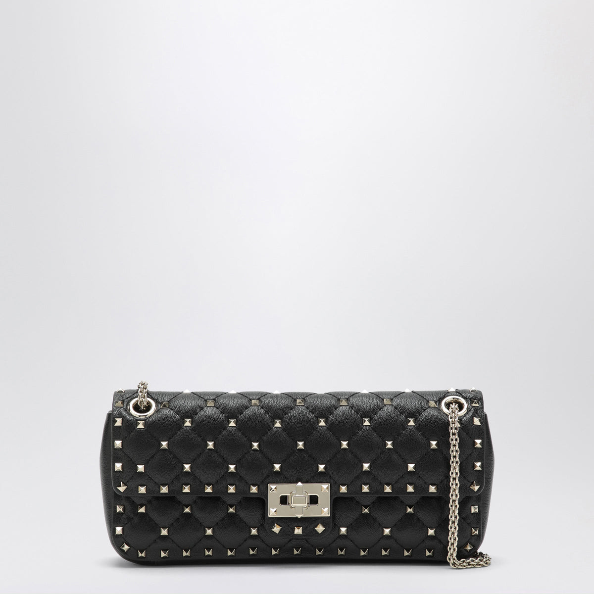 Valentino Garavani Black Rockstud Spike Leather Bag Women VALENTINO GARAVANI