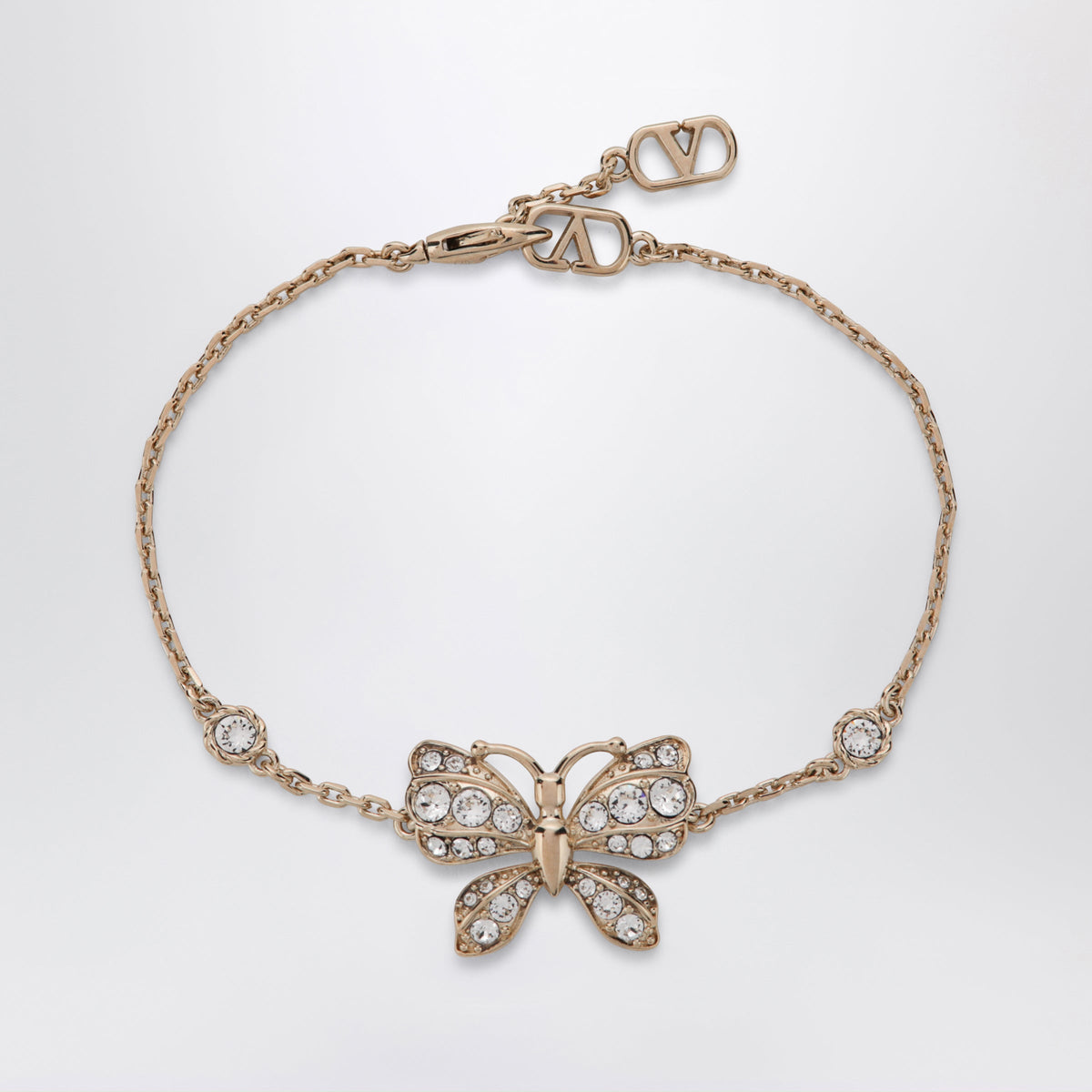 Valentino Garavani Flutterby Gold Bracelet In Metal And Crystals Women VALENTINO GARAVANI