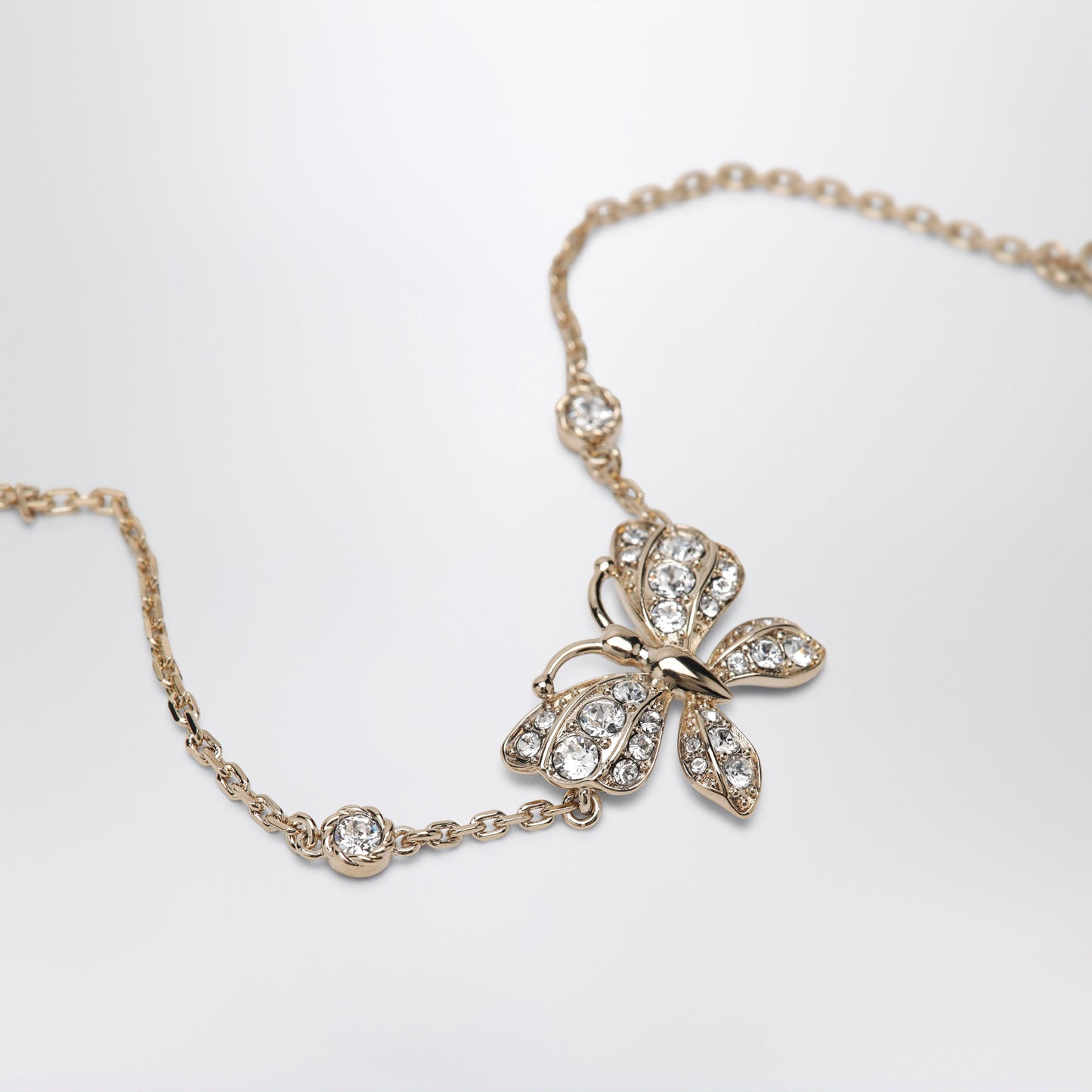 Valentino Garavani Flutterby Gold Bracelet In Metal And Crystals Women VALENTINO GARAVANI