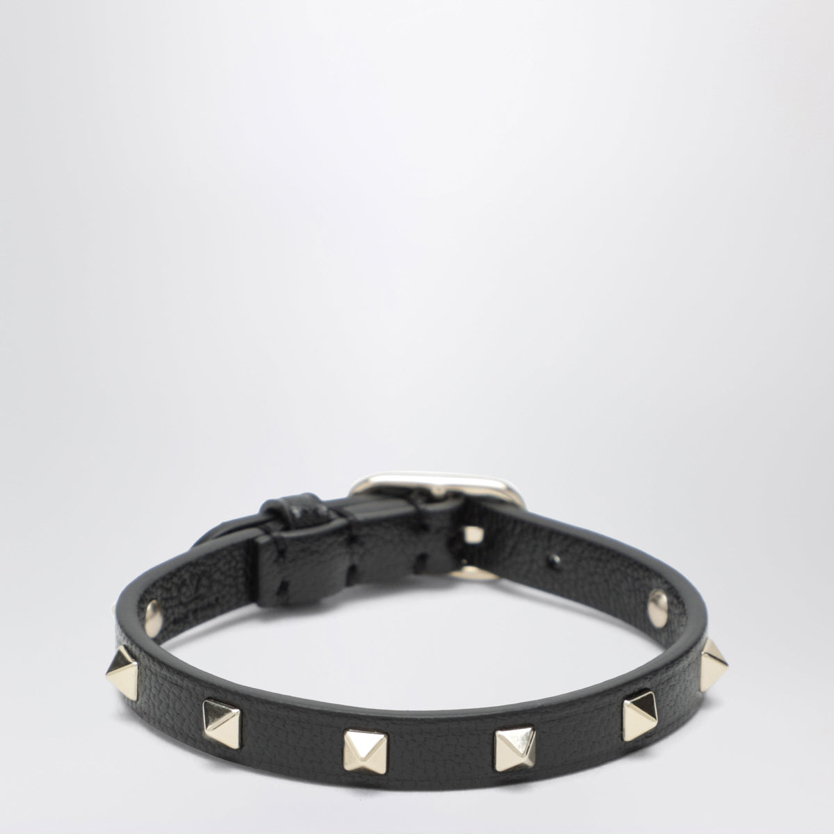 Valentino Garavani Black Rockstud Leather Bracelet Women VALENTINO GARAVANI