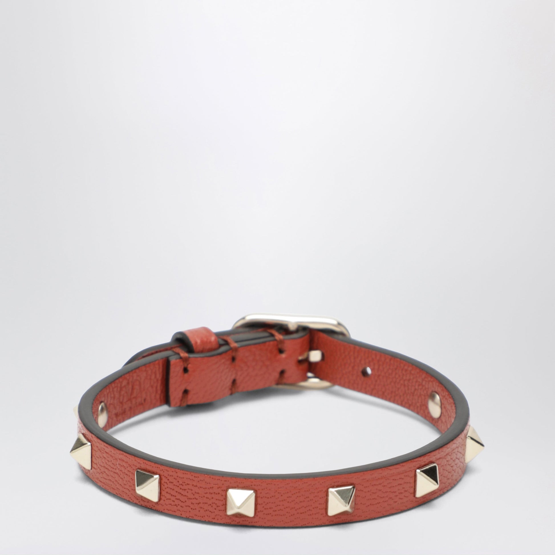 Valentino Garavani Poppy Red Rockstud Leather Bracelet Women VALENTINO GARAVANI