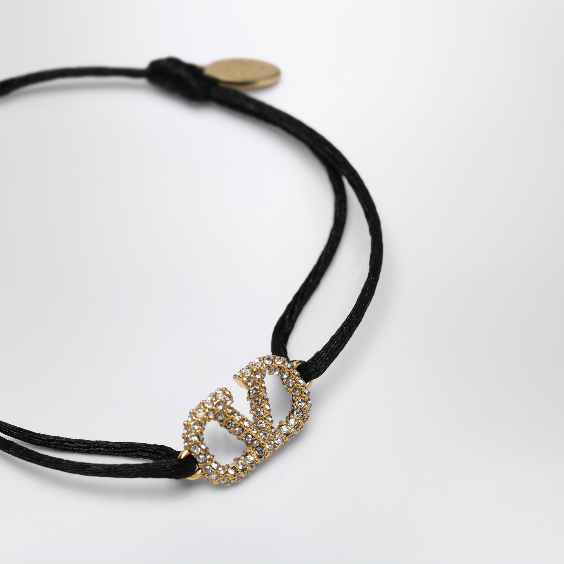 Valentino Garavani Adjustable Vlogo Signature Bracelet With Crystals Women VALENTINO GARAVANI
