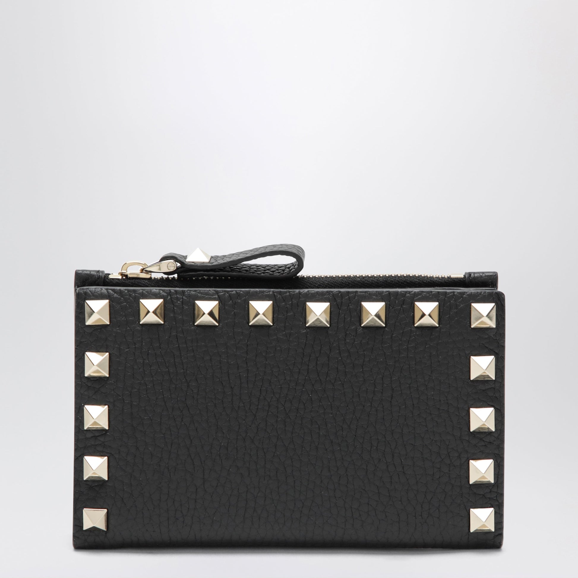 Valentino Garavani Rockstud Wallet In Black Leather Women VALENTINO GARAVANI