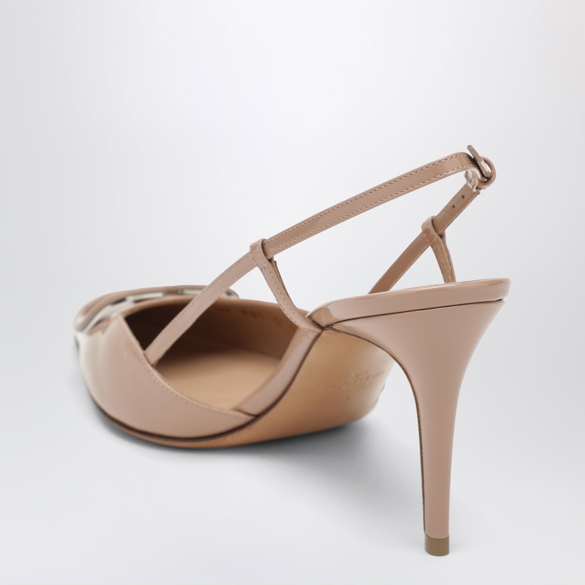 Valentino Garavani Vlogo Signature Slingback Pumps In Powder Pink Patent Leather Women VALENTINO GARAVANI