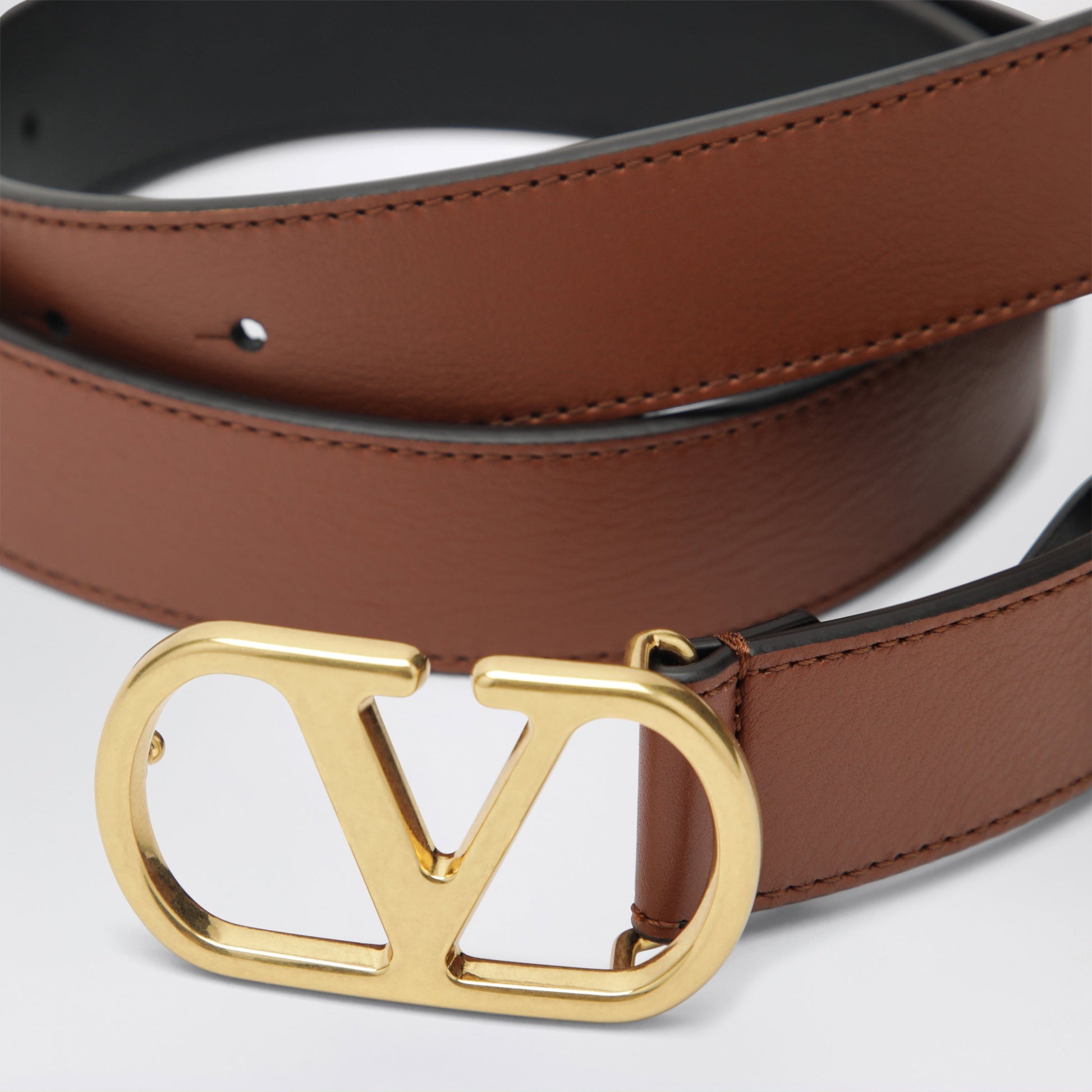 Valentino Garavani Caramel Vlogo Signature Belt In Leather Women VALENTINO GARAVANI
