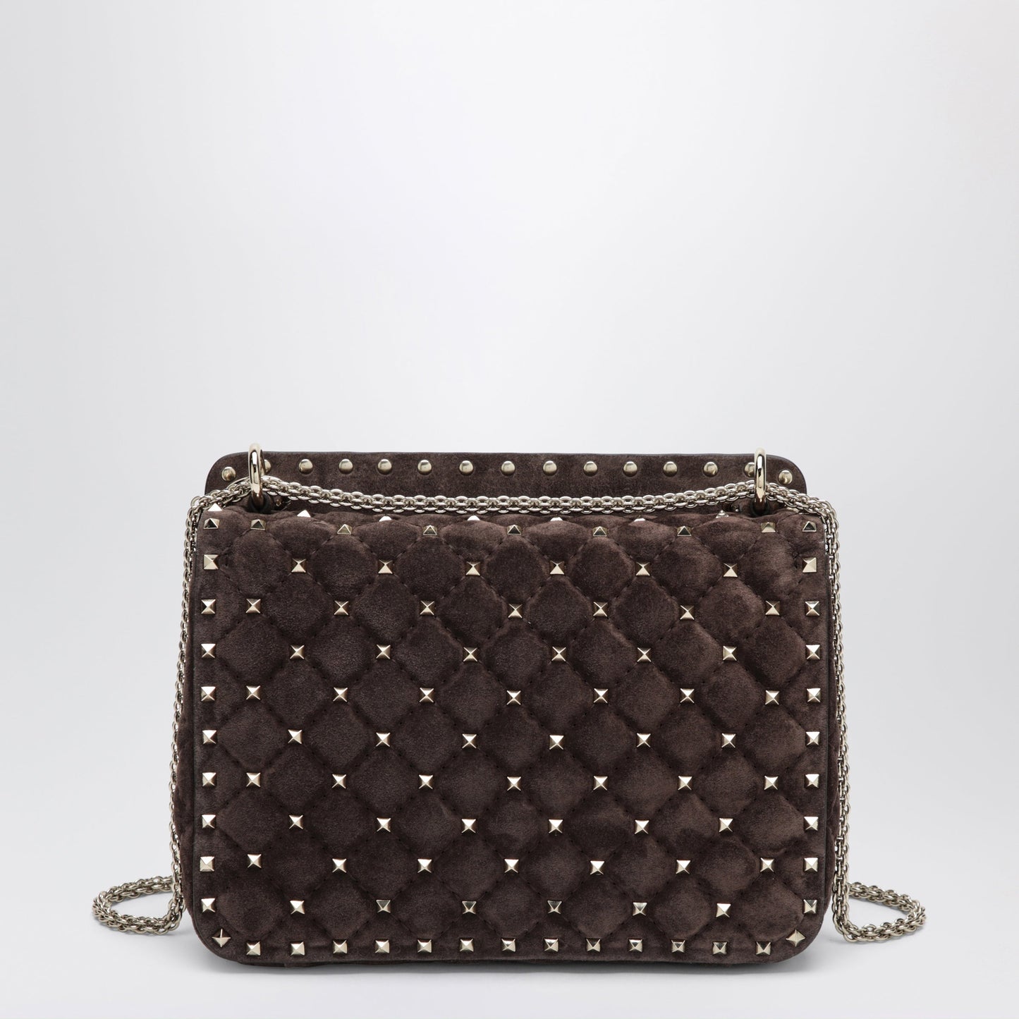 Valentino Garavani Rockstud Spike Medium Brown Suede Shoulder Bag Women VALENTINO GARAVANI