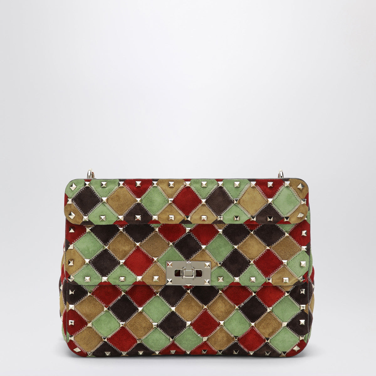 Valentino Garavani Small Rockstud Spike Bag In Patchwork Suede Women VALENTINO GARAVANI