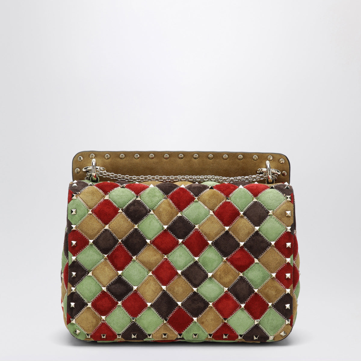 Valentino Garavani Small Rockstud Spike Bag In Patchwork Suede Women VALENTINO GARAVANI