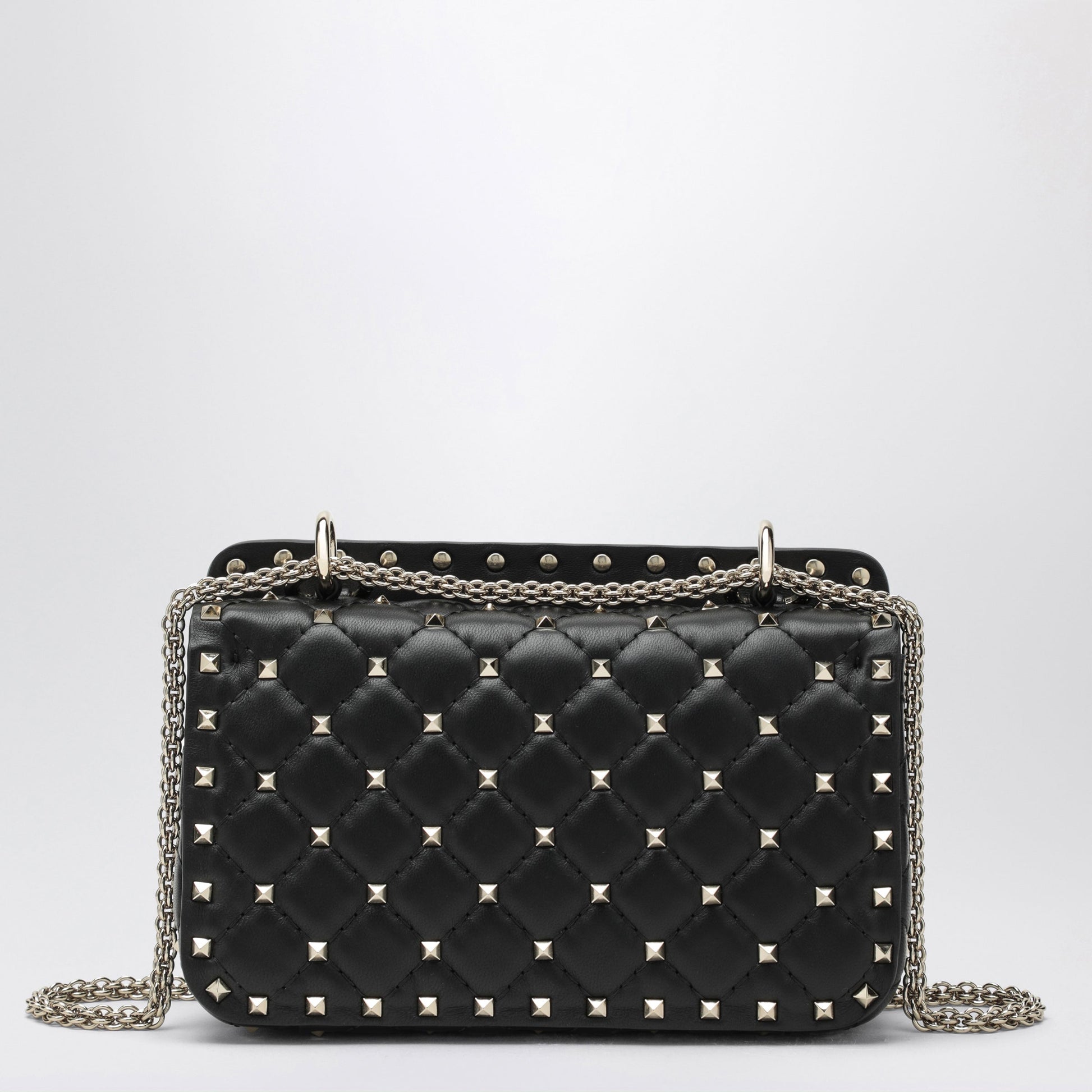 Valentino Garavani Mini Rockstud Spike Top Handle Bag In Black Leather Women VALENTINO GARAVANI