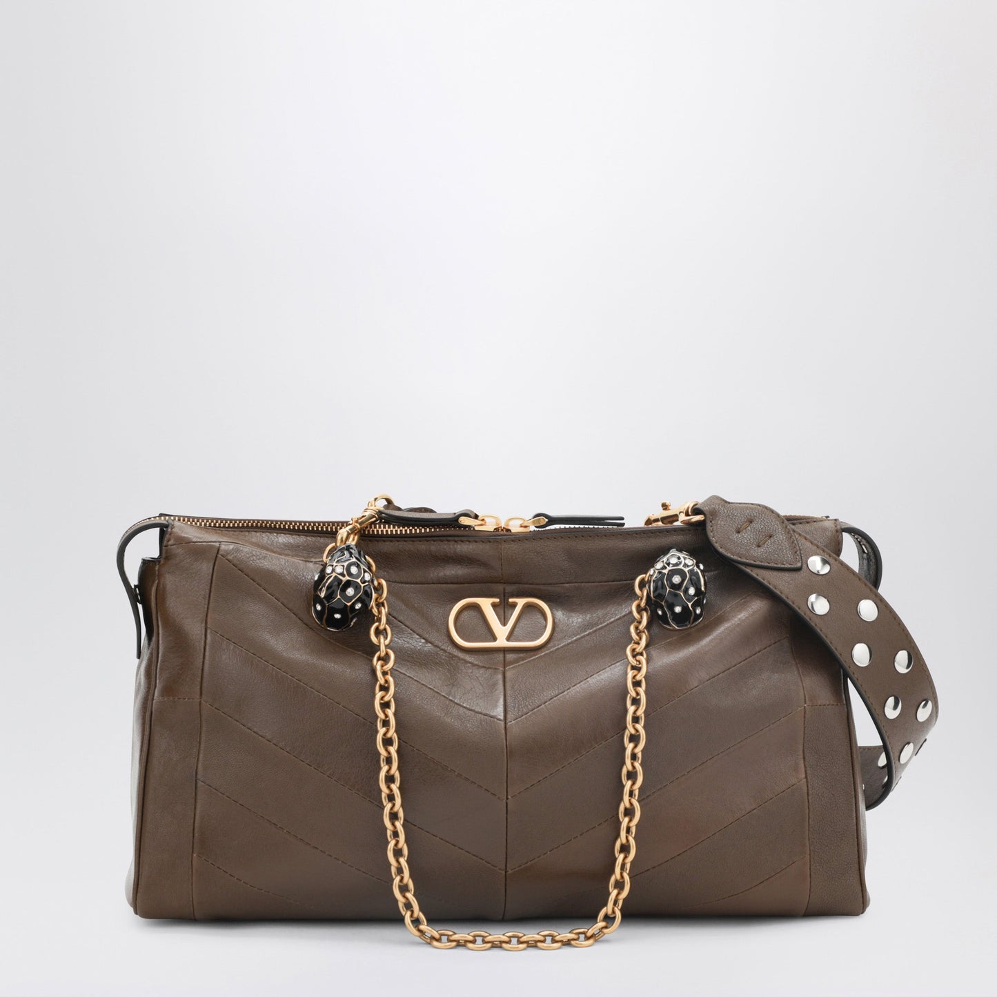 Valentino Garavani Panthea Bag In Tundra-Colored Nappa Leather With Chevron Pattern Women VALENTINO GARAVANI